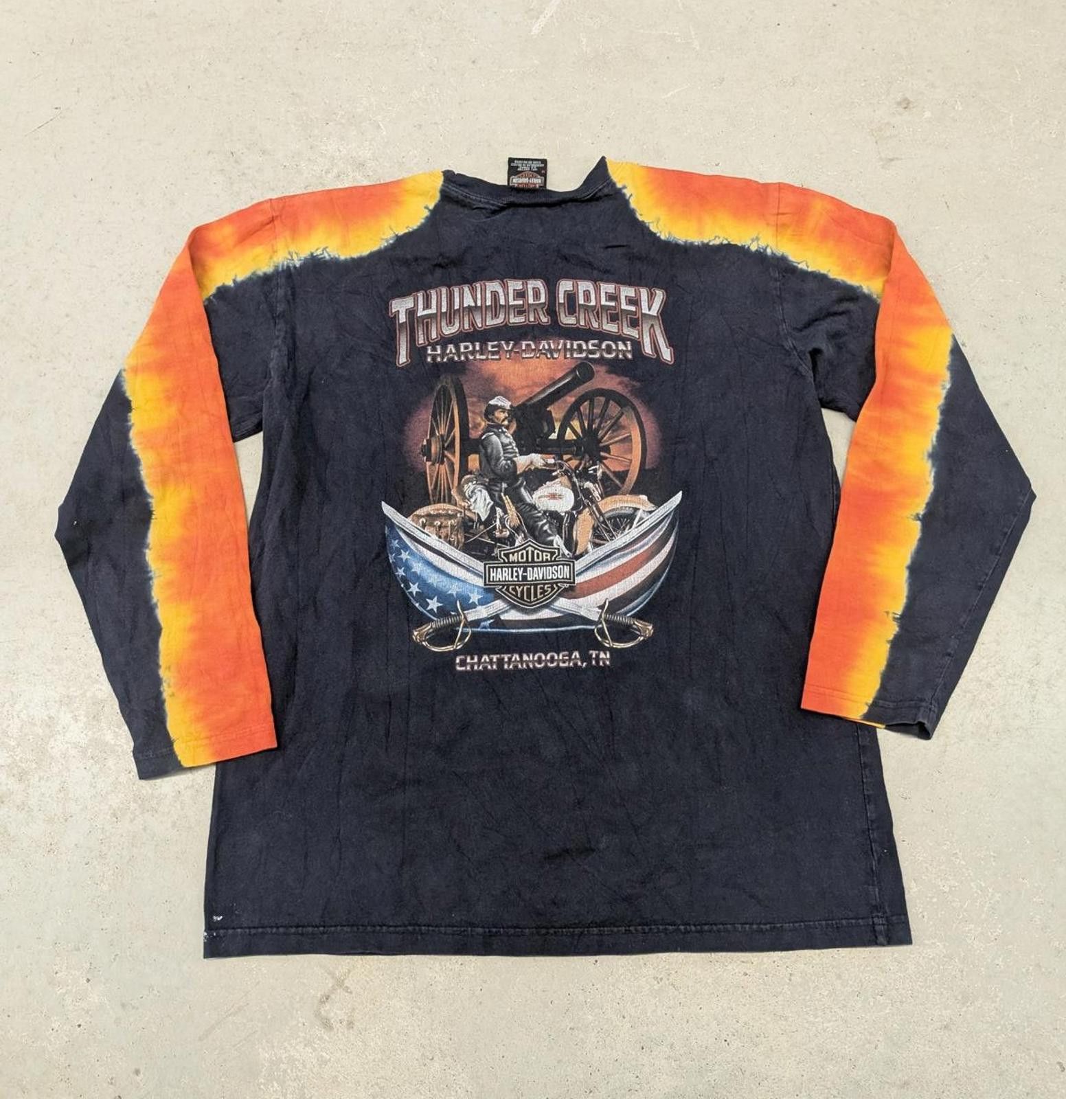 Harley Davidson Y2K 2001 Harley Davidson Thunder Creek Long Sleeve shirt Size US M / EU 48-50 / 2 - 1 Thumbnail