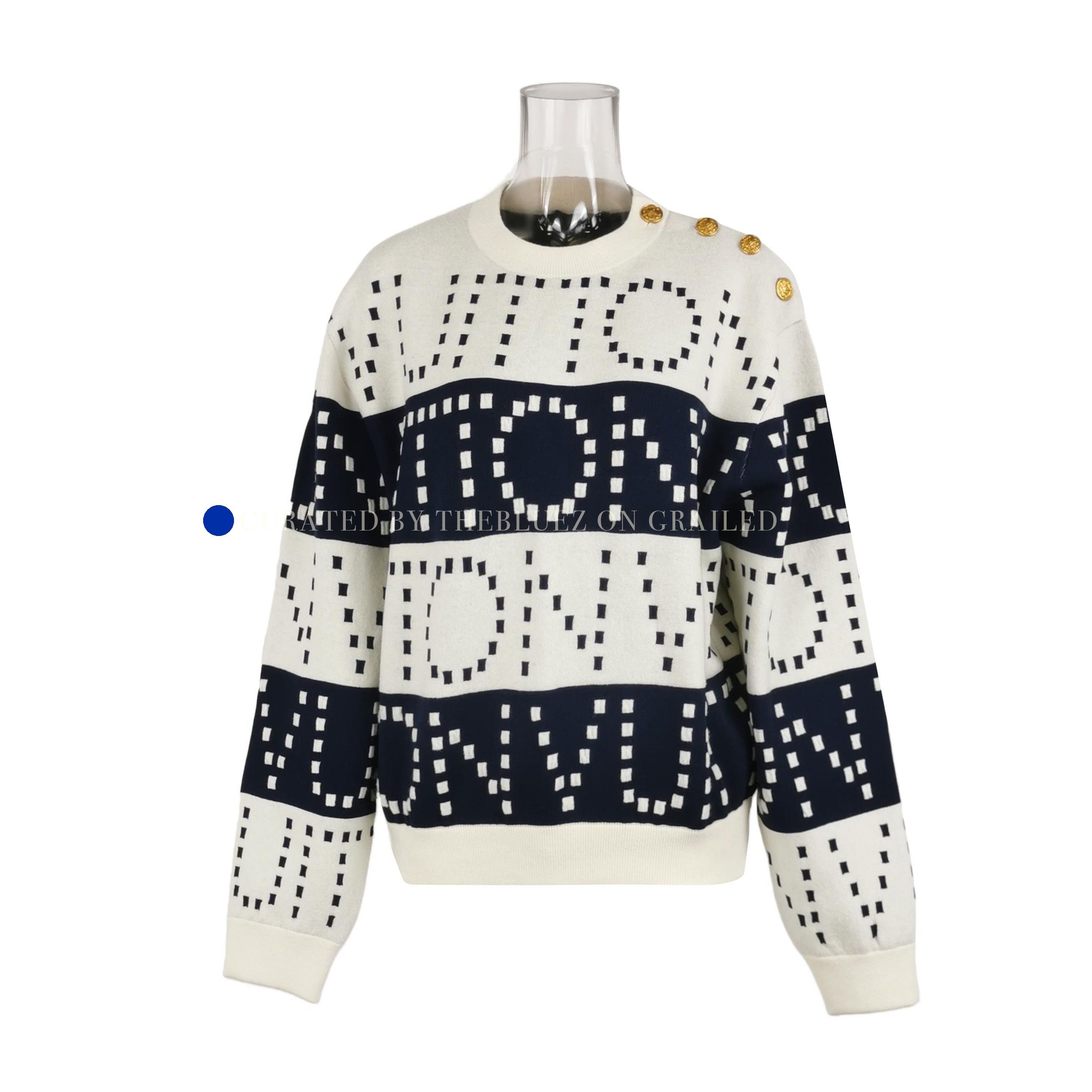 Louis Vuitton Monogram Logo Sweater in White, Size M Size US M / EU 48-50 / 2 - 1 Thumbnail