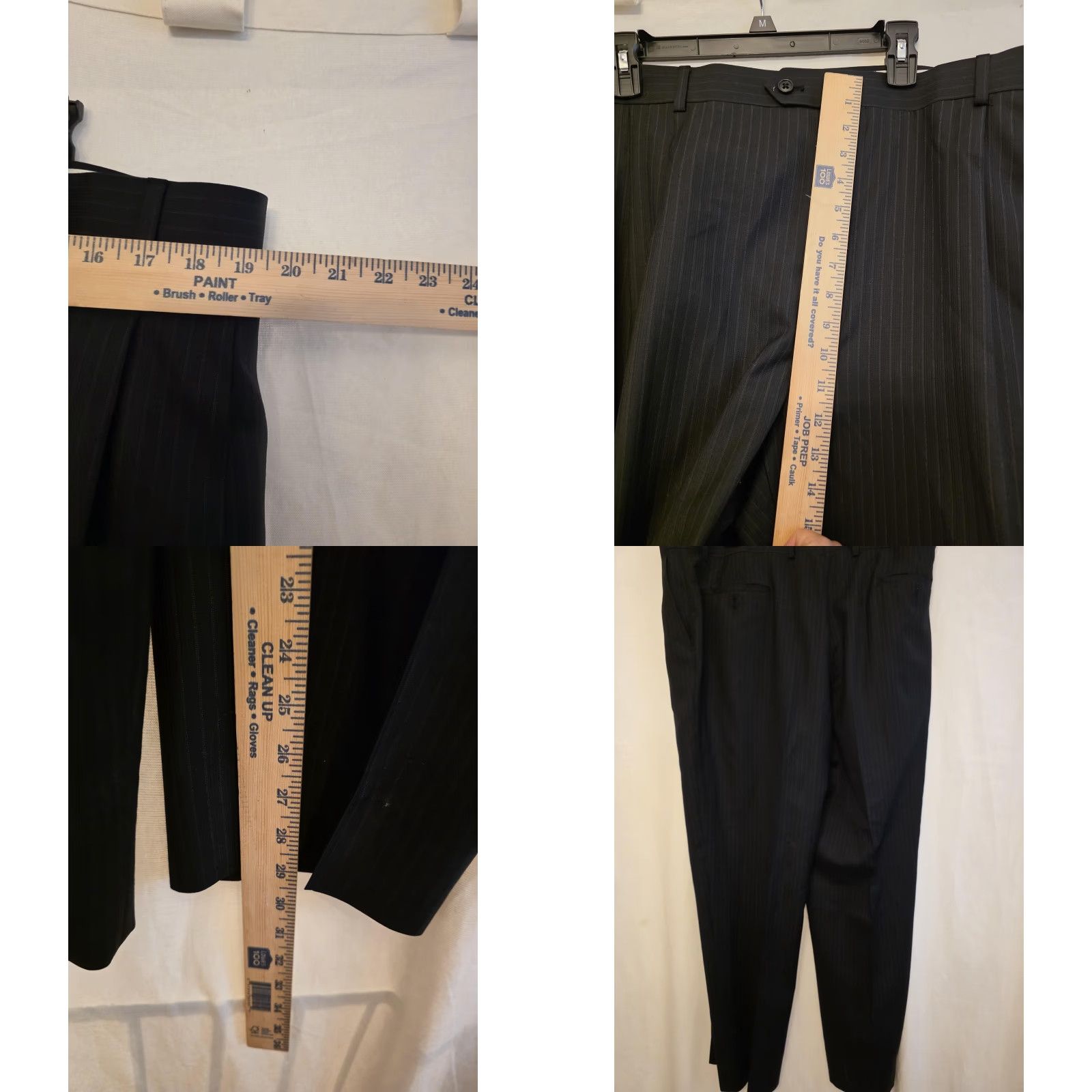 Joseph Joseph & Feiss Suit Mens 46 41x30 Gray Wool Pinstripe 2 Piece Jacket Pants Size 46R - 10 Thumbnail