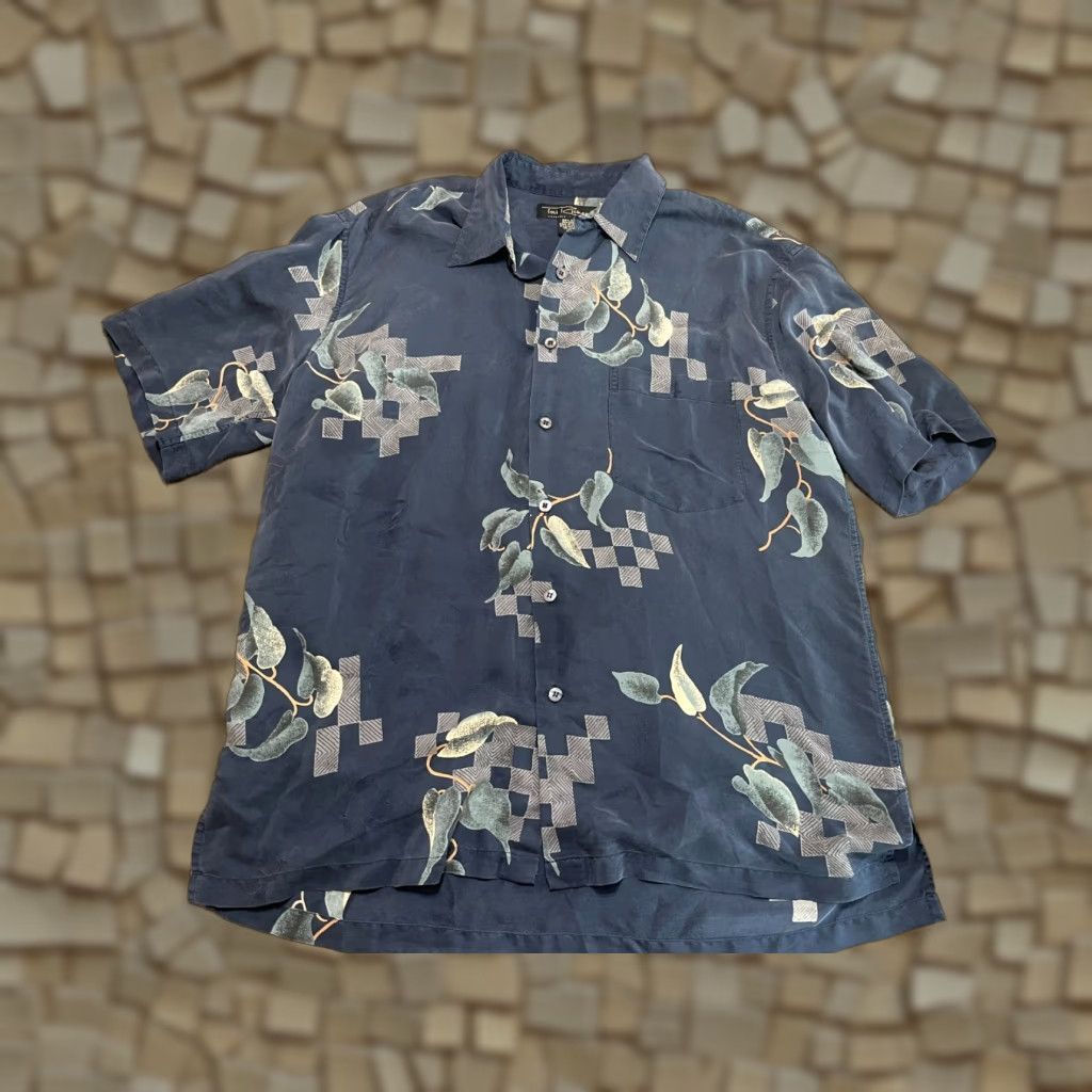 Tori Richard Tori Richard Shirt, Men's Large, Button-Up, Short Sleeve, Blue Green, Casual, Regular Fit, Men, Button Up Shirt Size US L / EU 52-54 / 3 - 1 Thumbnail