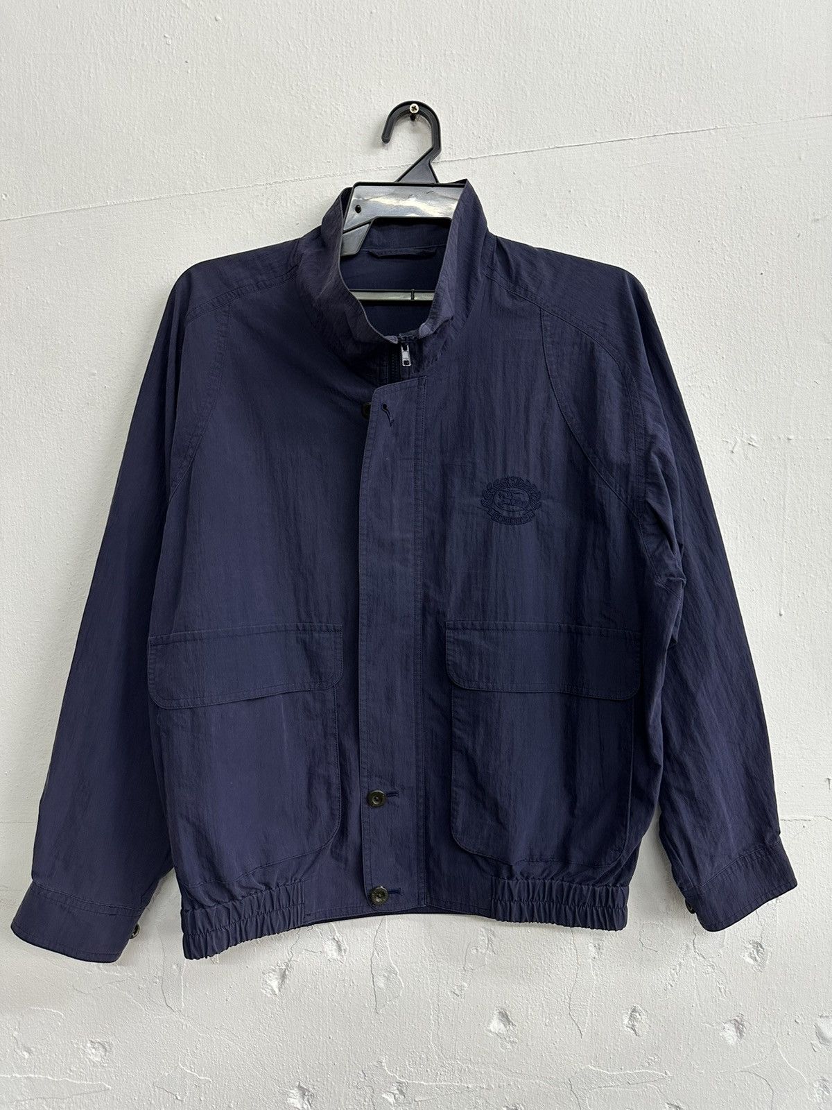 image of Burberrys Light Herrington Jacket in Navy/Light Blue, Men's (Size Medium)