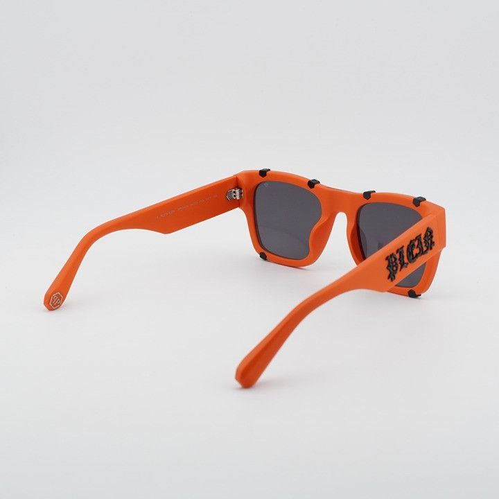 Philipp Plein Philipp Plein SPP042W V47F Sunglasses Orange Square Frame Size ONE SIZE - 3 Thumbnail