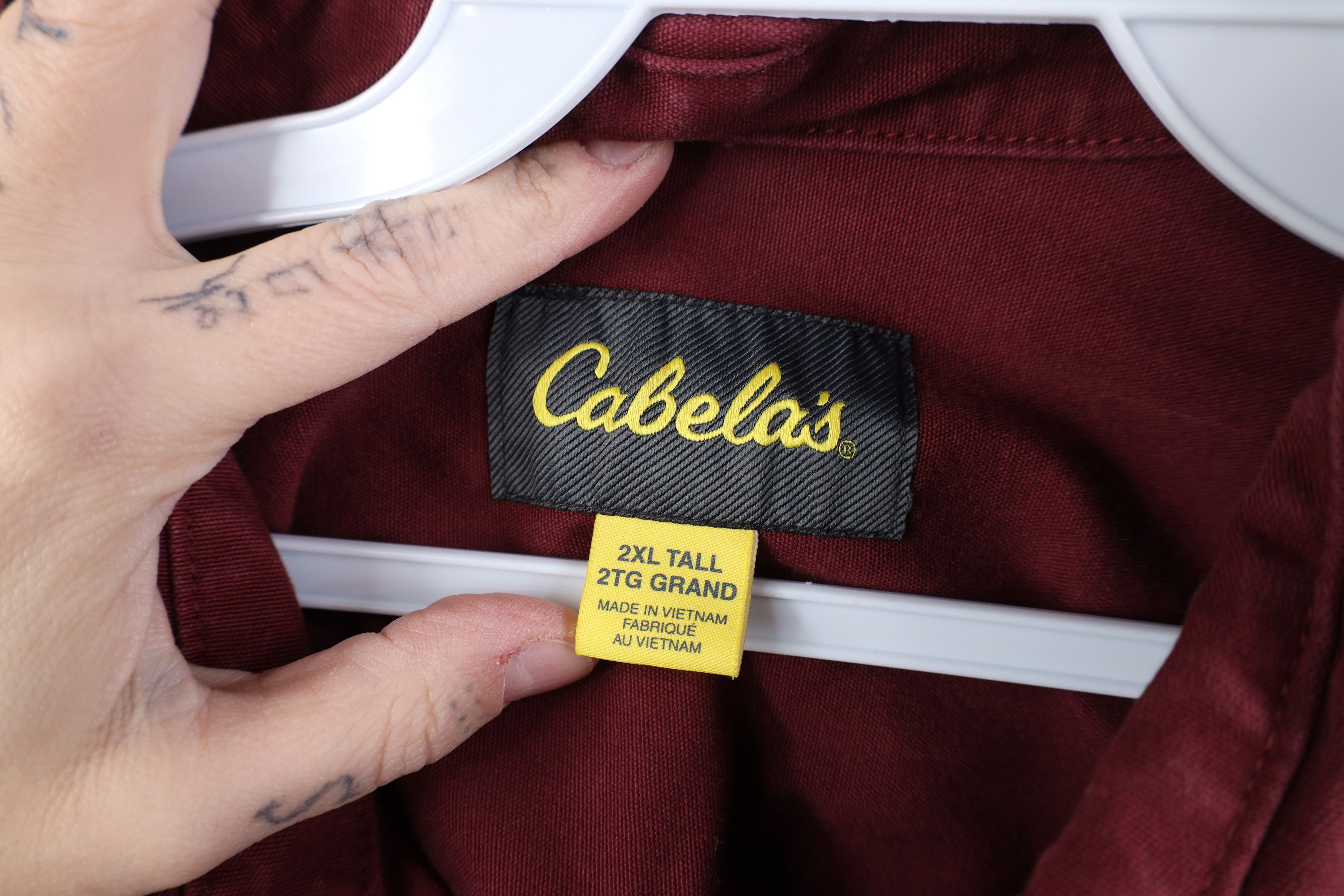 Cabelas Vintage Cabelas Heavyweight Canvas Collared Button Shirt Red Size US XXL / EU 58 / 5 - 7 Thumbnail