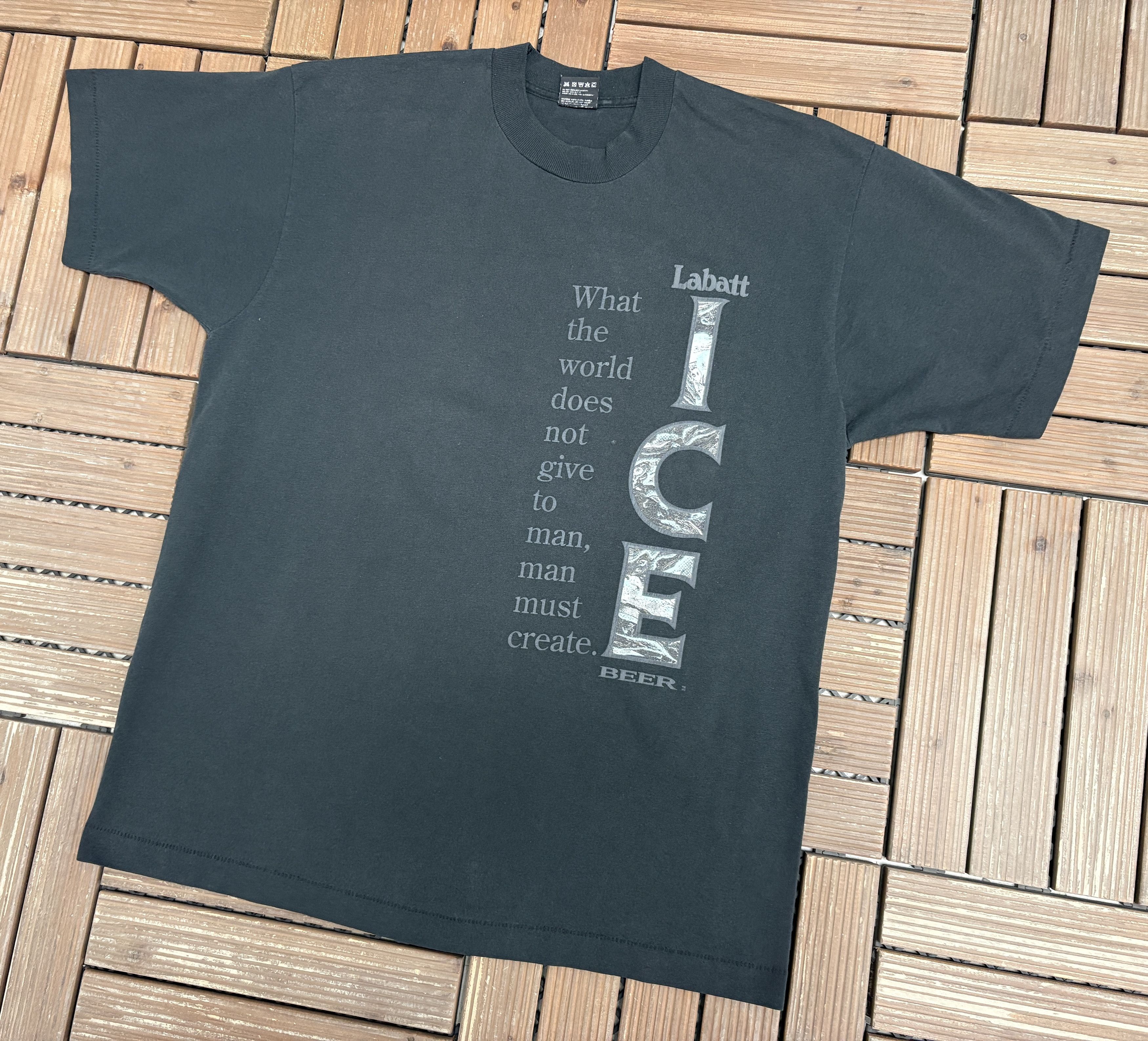 Vintage Labatt Ice Beer Vintage Black T-Shirt Tee Size US XL / EU 56 / 4 - 3 Thumbnail