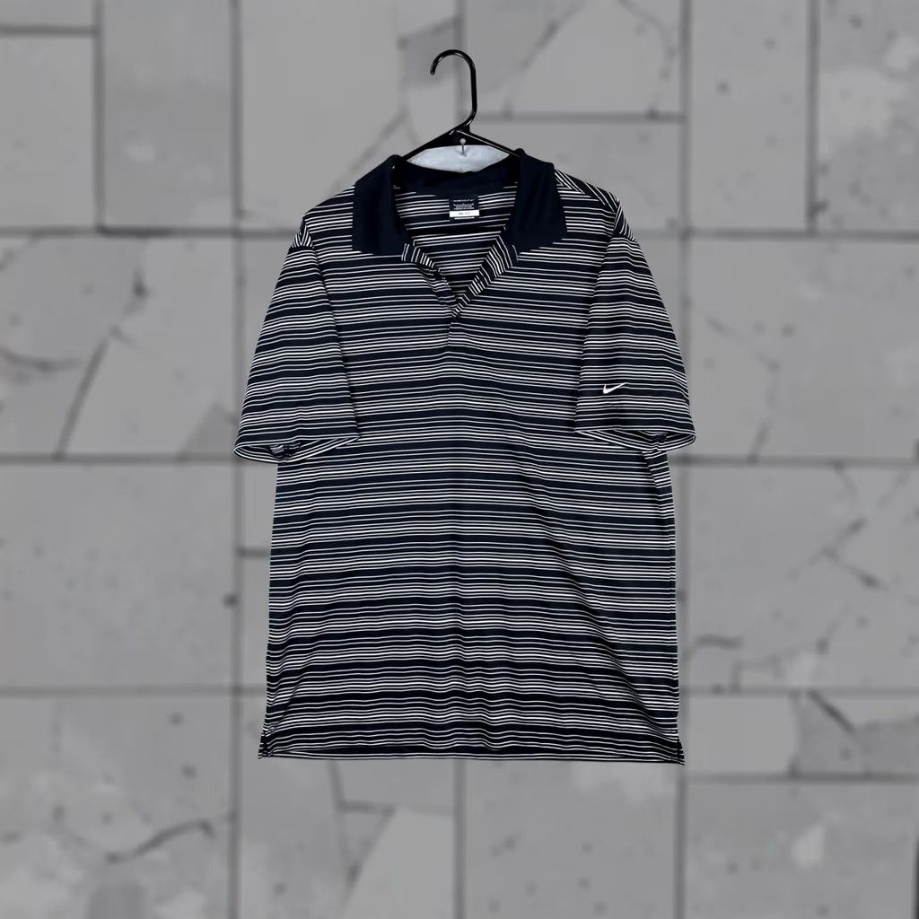 Nike Nike Dri-FIT Polo Shirt Mens XL Black Stripe Golf Performance Short Sleeve Size US XL / EU 56 / 4 - 1 Thumbnail