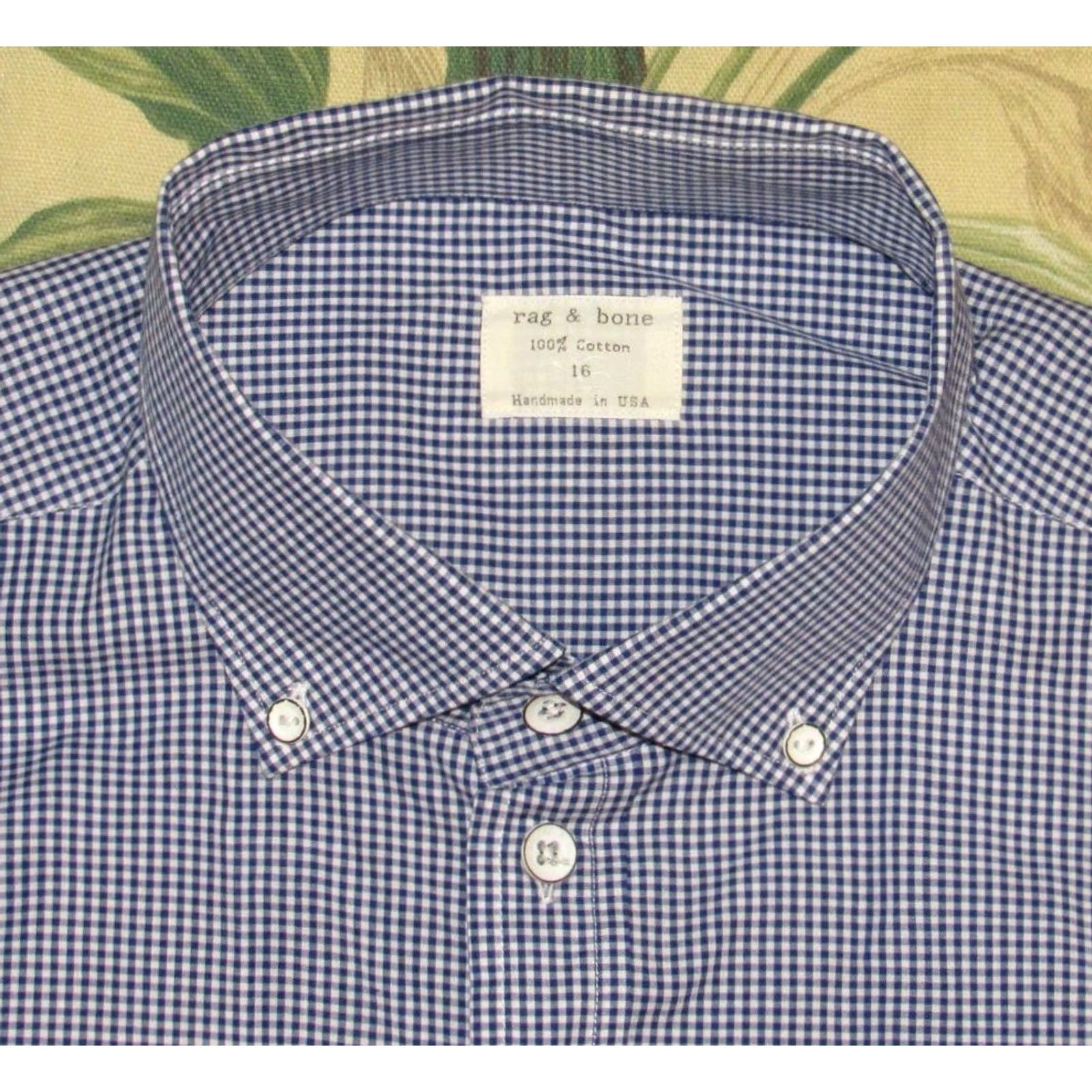 Rag & Bone RAG & BONE Blue Whtie Check Long Sleeve Button Down Shirt 16 Mens Dress Shirt XS Size US L / EU 52-54 / 3 - 2 Thumbnail