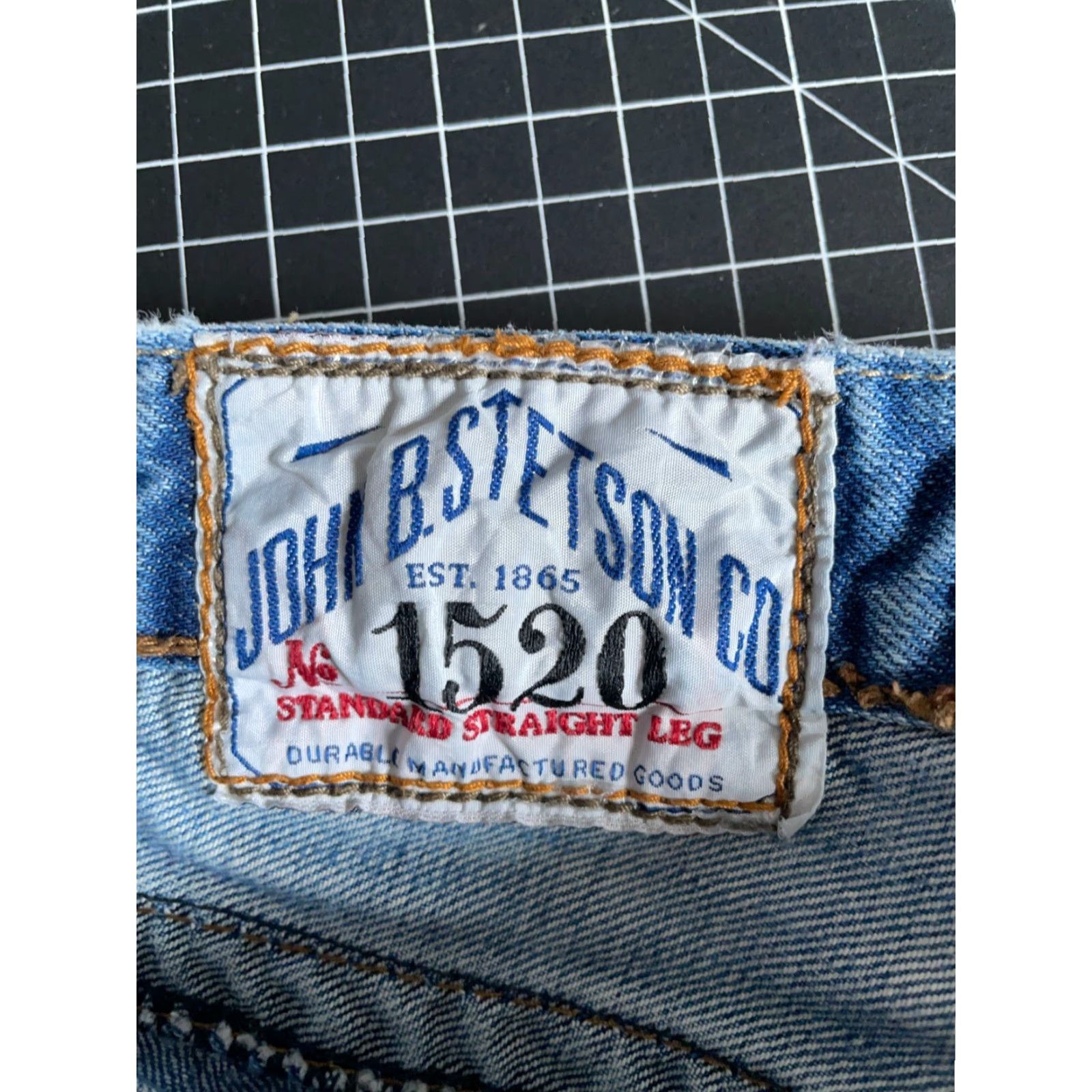 Stetson John B. Stetson 1520 Standard Straight Leg Jeans Men 31 x 33.5 Blue Denim Size US 31 - 3 Thumbnail