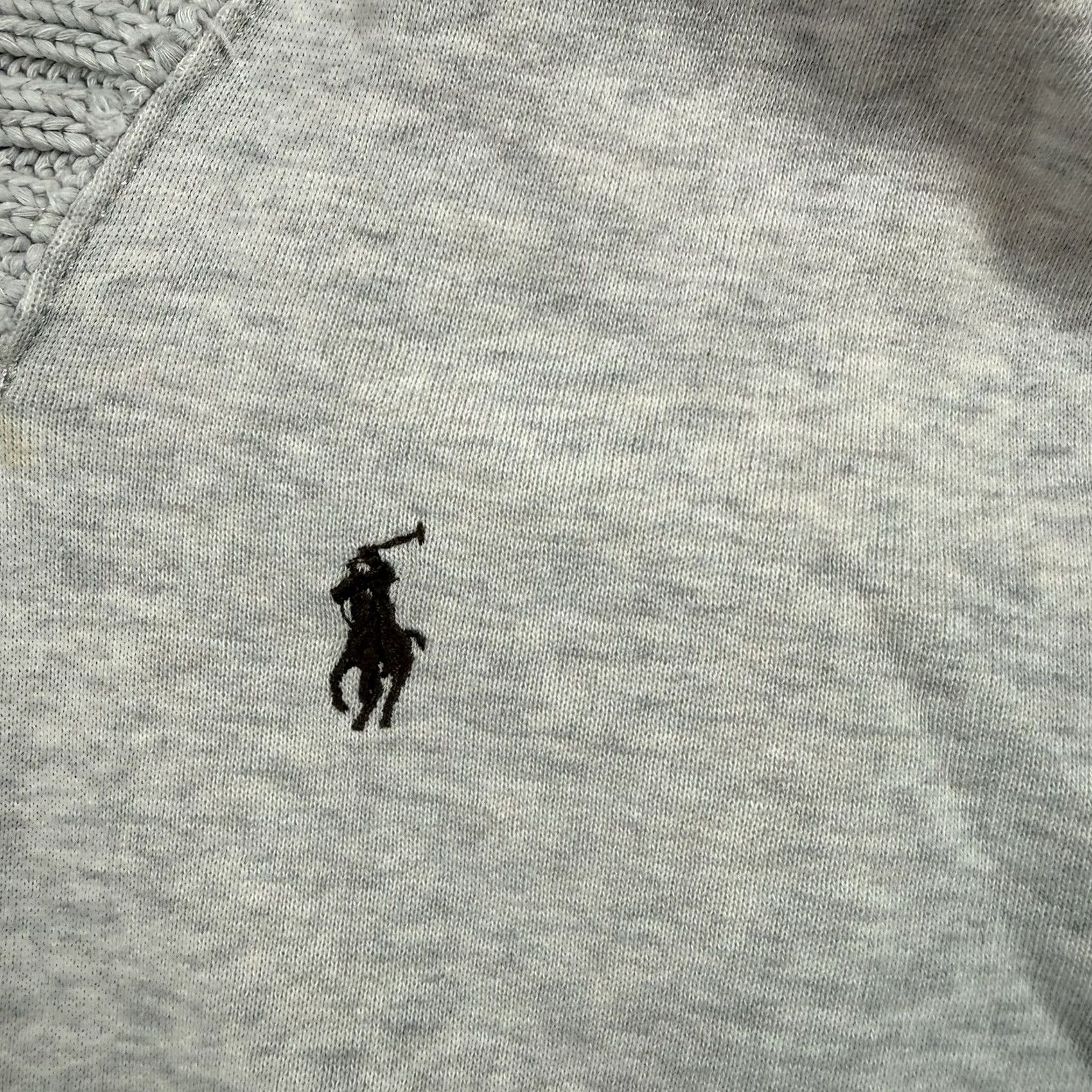 Polo Ralph Lauren VINTAGE Polo Ralph Lauren Sweatshirt Pullover Fleece Cotton-Blend Shawl Shawl PULLOVER Sweatshirt Gray S Mens Small Size Regular Mens Size US S / EU 44-46 / 1 - 5 Thumbnail