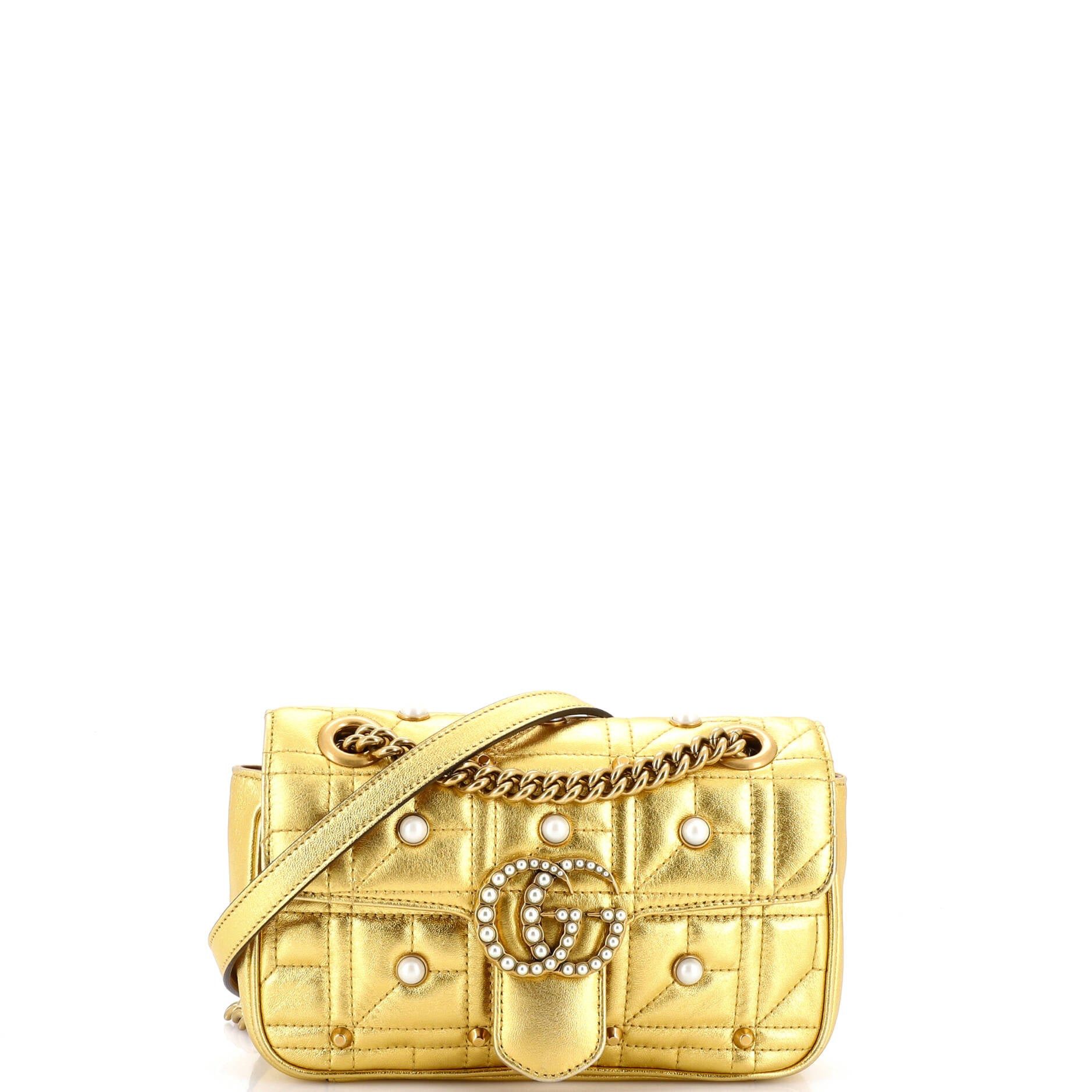 Gucci Pearly GG Marmont Flap Bag Size ONE SIZE - 1 Thumbnail