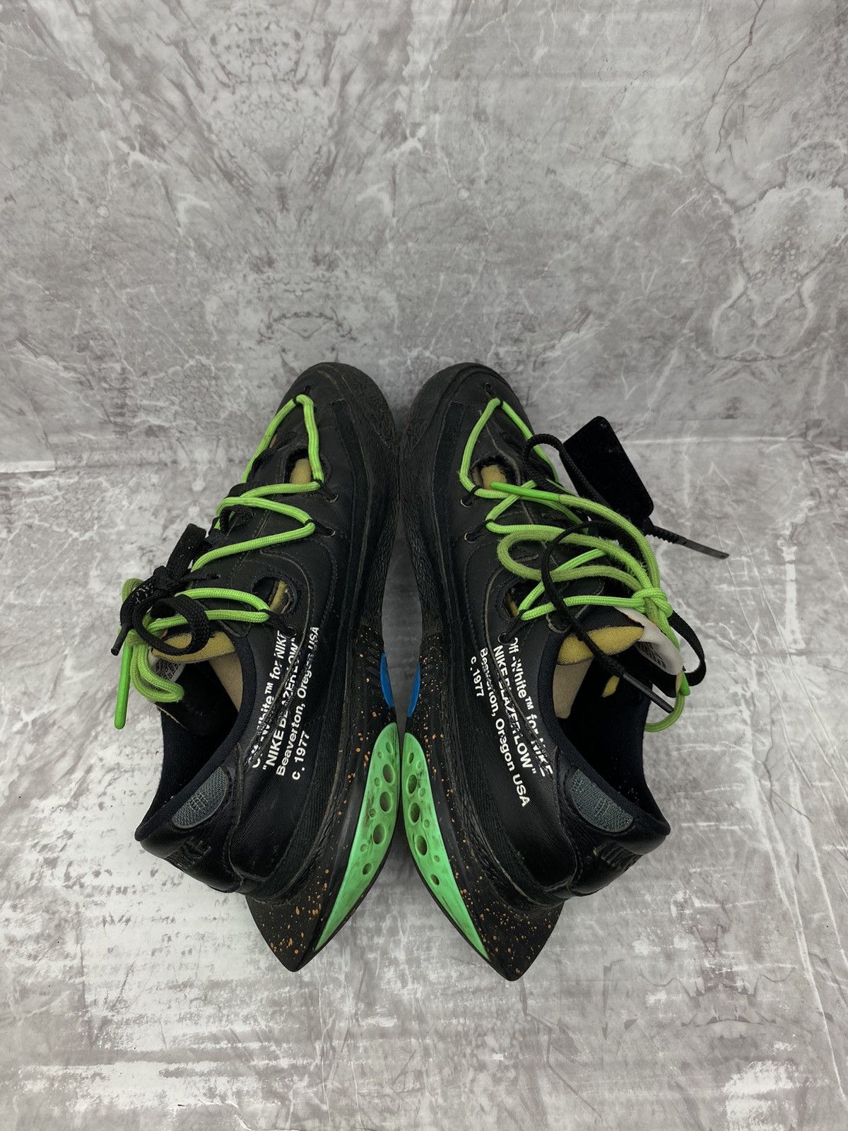 Nike × Off-White Nike Blazer Low Off-White Black Electro Green Size US 8.5 / EU 41-42 - 9 Thumbnail