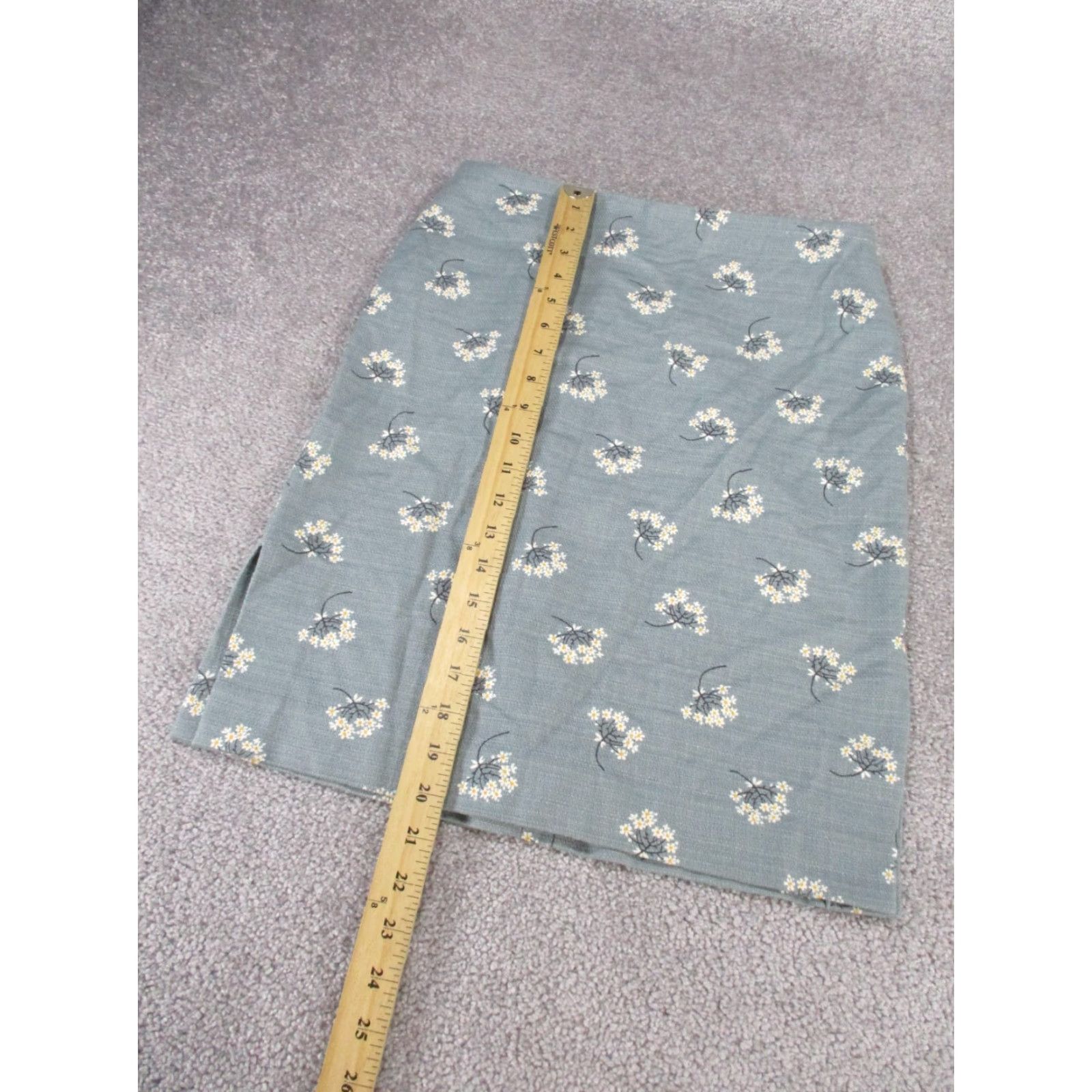 Loft VINTAGE Loft Skirt Womens 6 Petite Pale Blue Green Floral Pencil NEW Size 28" / US 6 / IT 42 - 2 Thumbnail