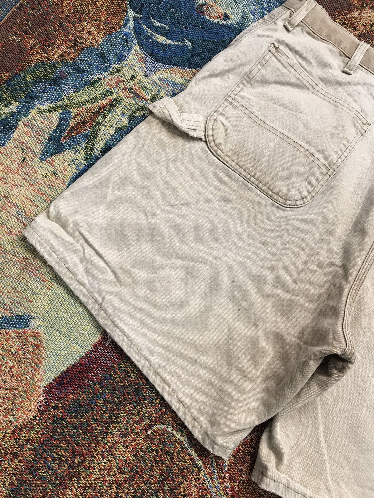 Carhartt 90sVintage Carharttt WU1906 sunfaded carpenter denim short Size US 42 / EU 58 - 15 Thumbnail
