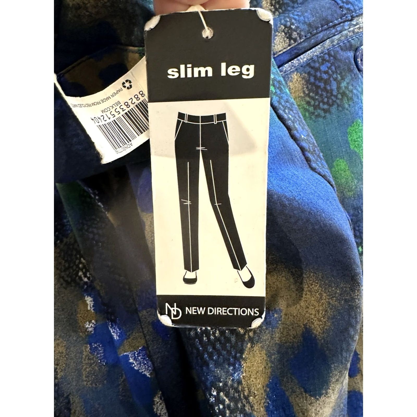 Vintage New Directions Animal Print Pull On Pants Womens 10 Blue Boho Retro 90s Y2K Mens Womens Girls? Size 32" / US 10 / IT 46 - 4 Thumbnail