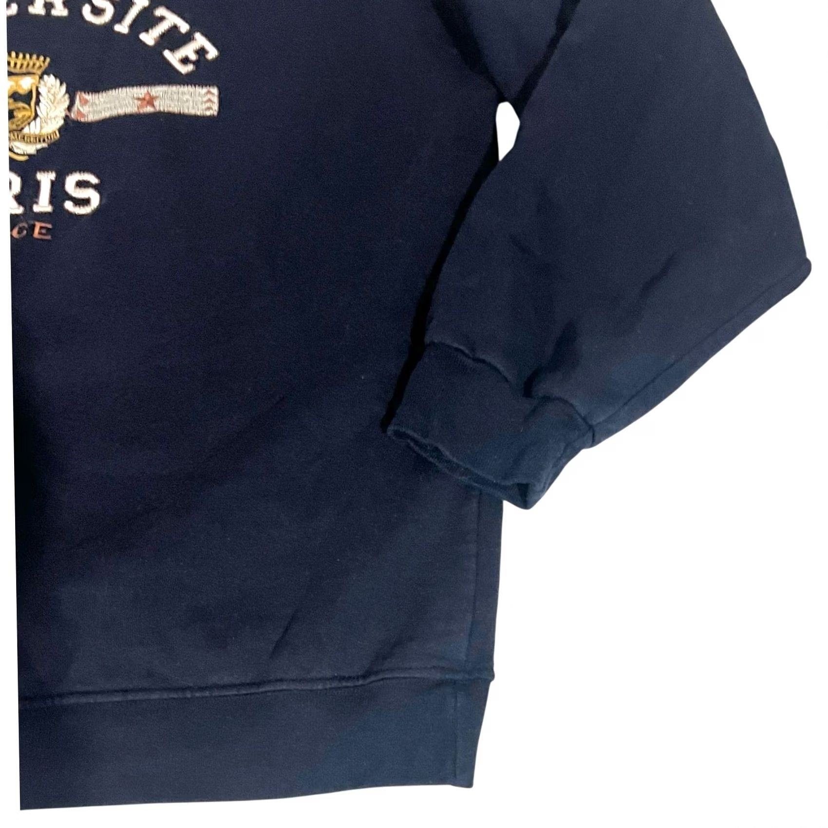 Vintage VINTAGE Universite Paris Sorbonne Sweatshirt XL Navy 80s France Women Pullover Crew Neck Cotton Blend Solid Casual Shirt Size XL / US 12-14 / IT 48-50 - 5 Thumbnail