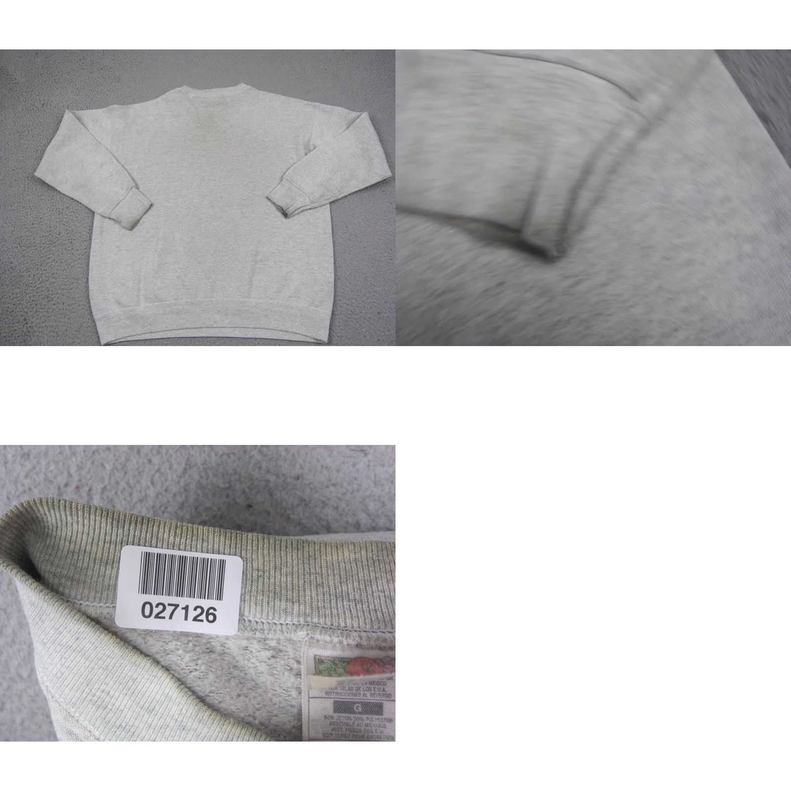 Fruit Of The Loom Vintage Fruit of the Loom Sweatshirt Mens L Gray 90s Cropped? Size US L / EU 52-54 / 3 - 9 Thumbnail