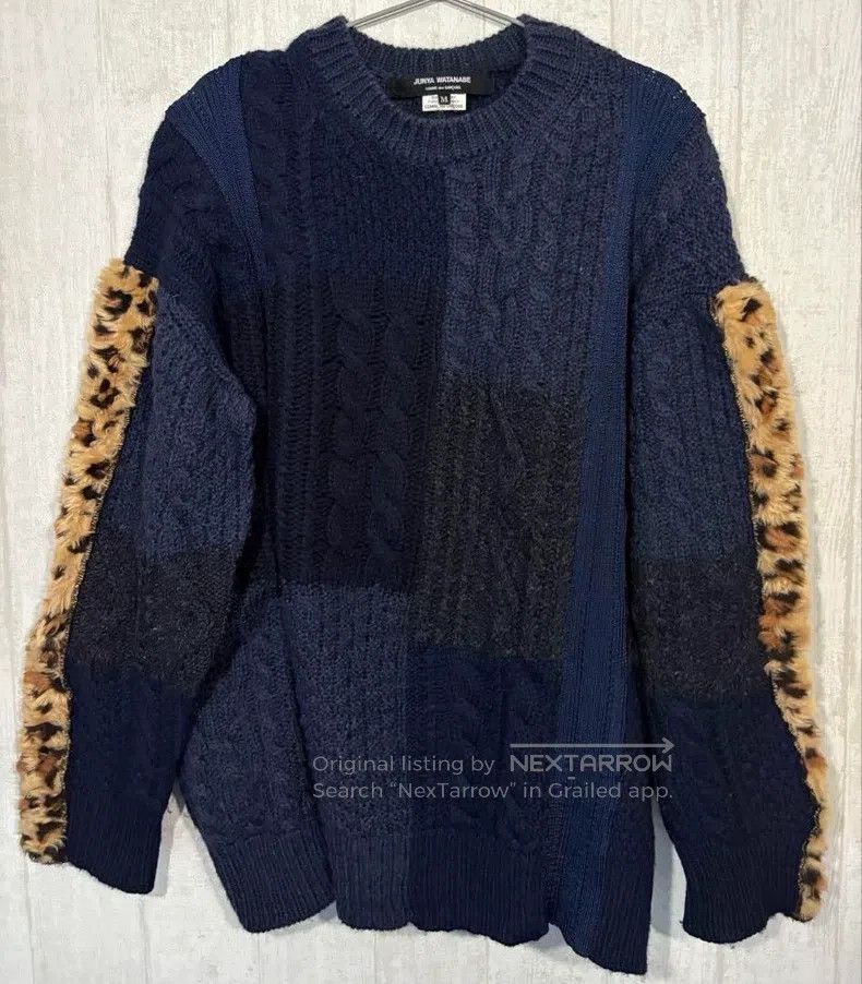 Junya Watanabe Junya Watanabe Leopard Print Patchwork Sweater Size M / US 6-8 / IT 42-44 - 1 Thumbnail