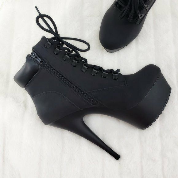 Other Delight 600tl Black Nubuck Work Style 6" High Heel Ankle Boo Size US 7 / IT 37 - 5 Thumbnail