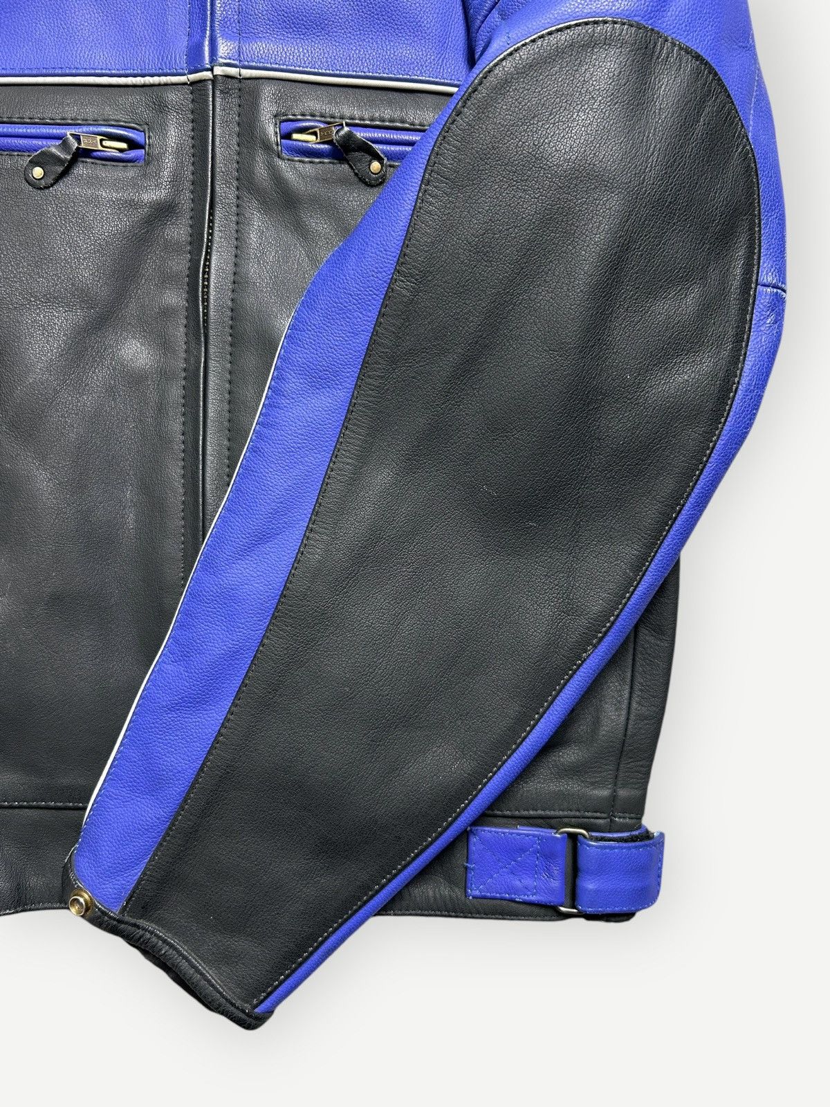 Vintage Vintage 90s Two Tone Leather Motorcycle Jacket Size US M / EU 48-50 / 2 - 4 Thumbnail