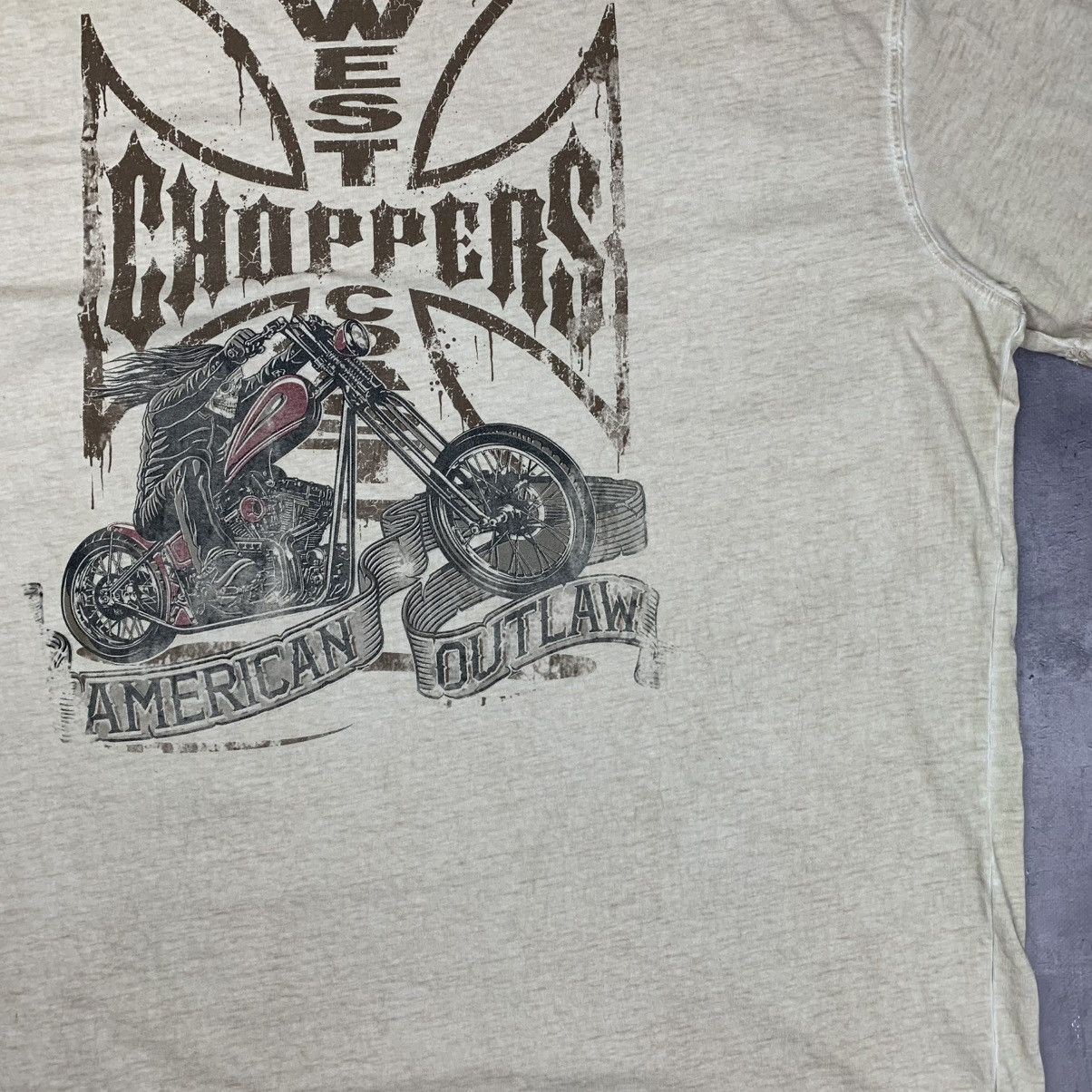 West Coast Choppers Rare! West Choppers American Outlaw Vintage Big Logo Tee Size US XXL / EU 58 / 5 - 15 Thumbnail