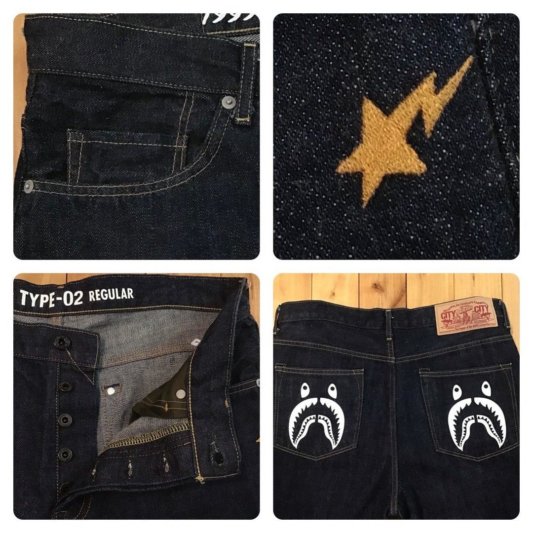 Bape BAPE Shark denim pants a bathing ape ★size L Size US 34 / EU 50 - 7 Thumbnail