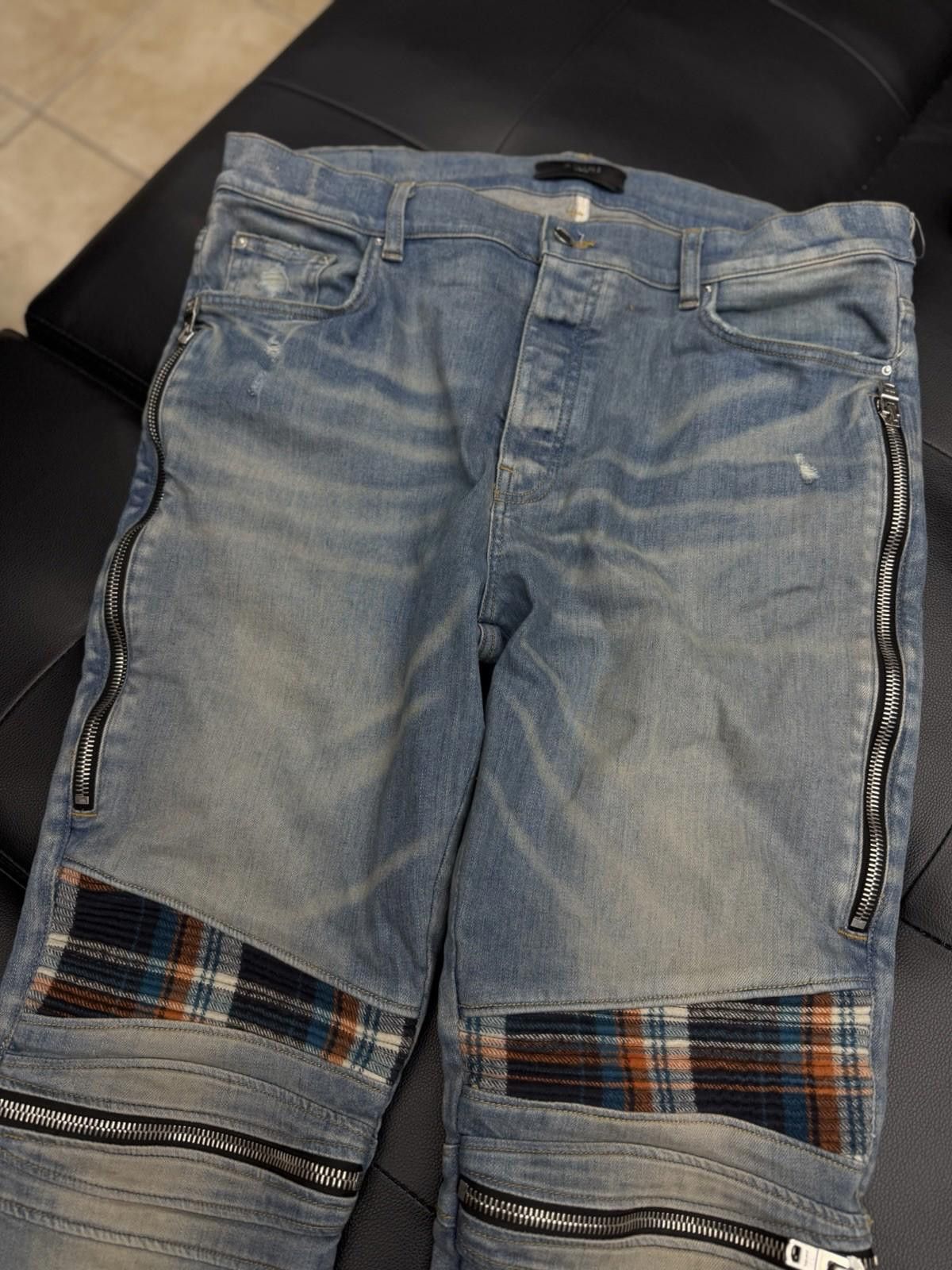 Amiri Size 38 - Amiri Blue Leg Logo Zipper Jeans Size US 38 / EU 54 - 7 Thumbnail