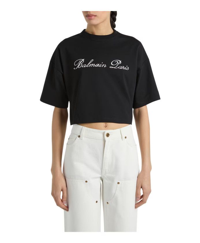 Balmain o1s1wg110526 Short Sleeve T-Shirts in Black Size XL / US 12-14 / IT 48-50 - 2 Thumbnail