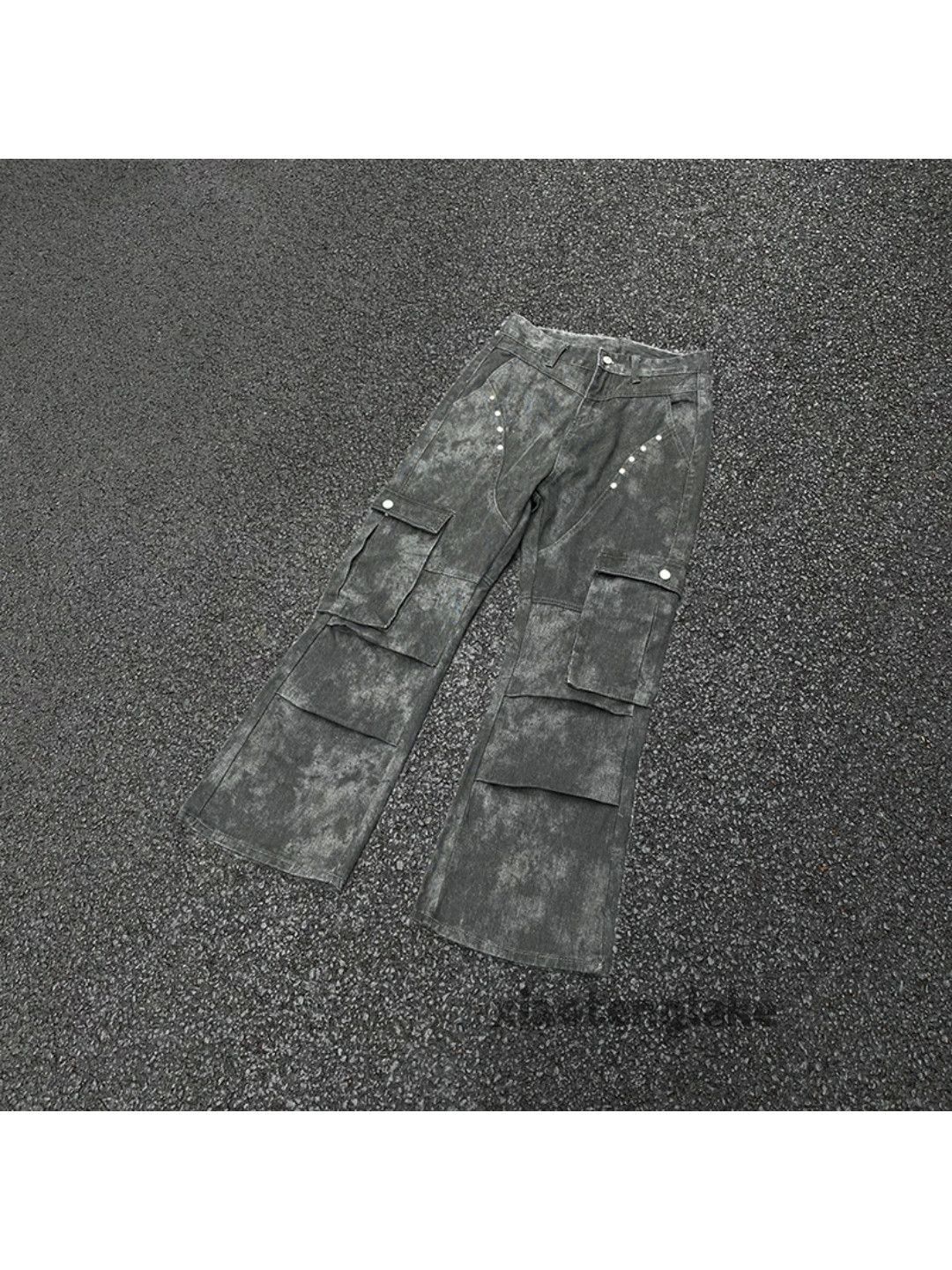 Designer × Japanese Brand × Vintage washed faded utility punk grunge bootcut cargo pants Size US 32 / EU 48 - 4 Thumbnail