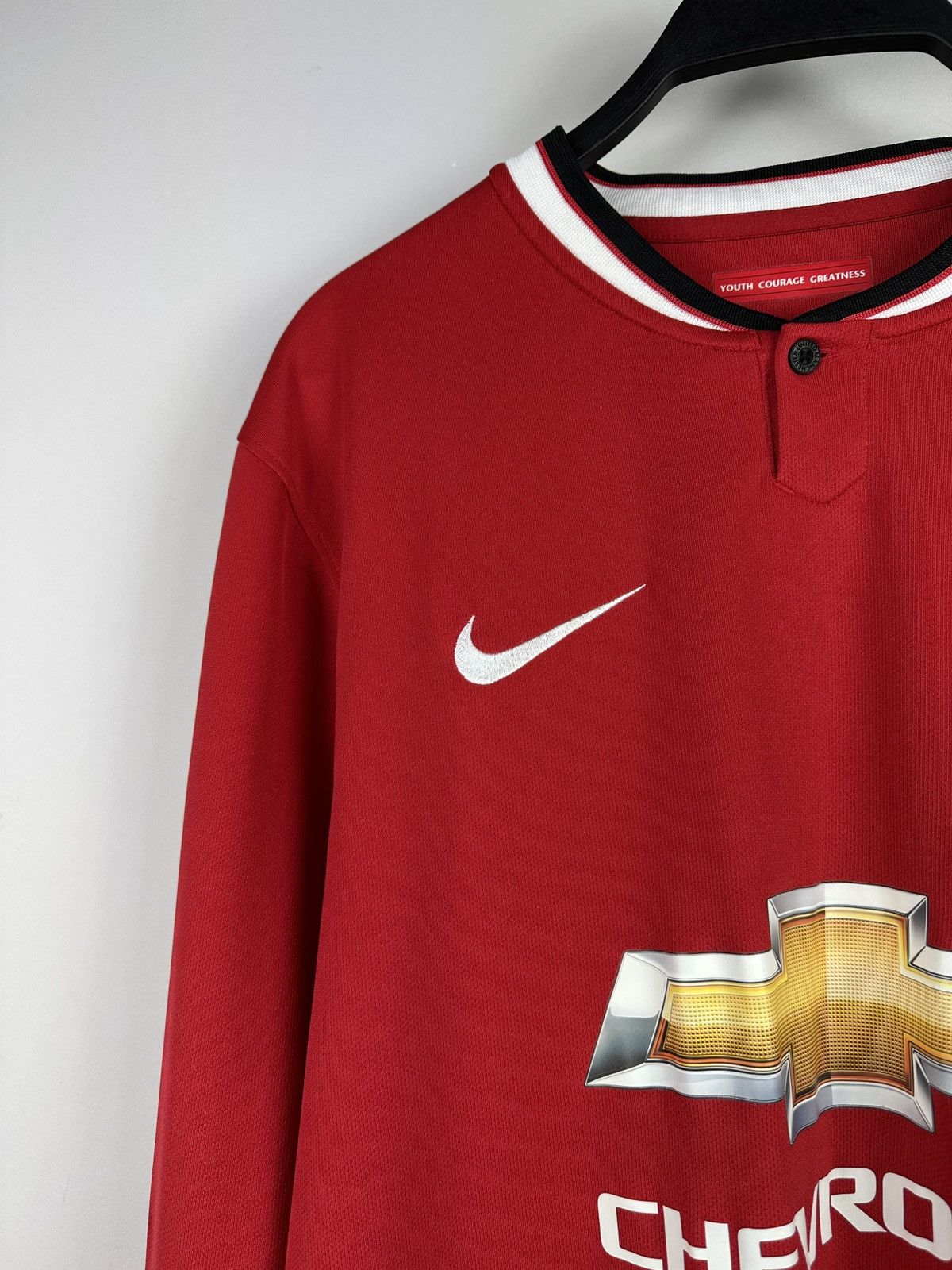 Nike #4 Jones Manchester United Nike Long Sleeve Soccer Jersey Size US M / EU 48-50 / 2 - 2 Thumbnail