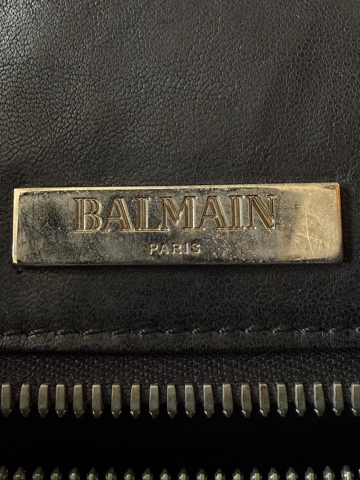 Balmain Balmain by Decarnin AW10 Black Leather Large Zipper Bag Size ONE SIZE - 5 Thumbnail