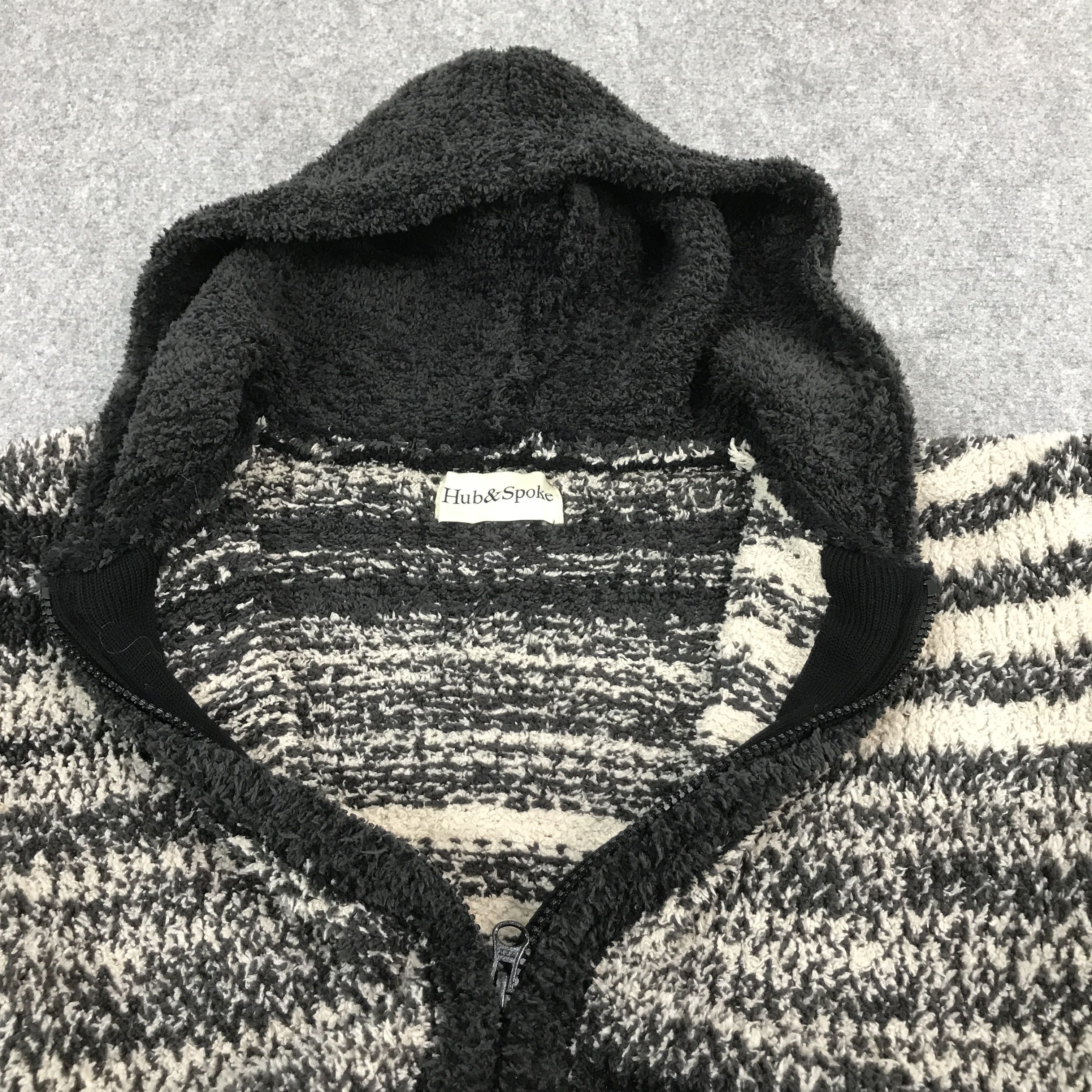 Japanese Brand JAPAN STRIPED HUB SPOKE ZIPPER HOODIES KNITWEAR JACKET Size US M / EU 48-50 / 2 - 7 Thumbnail