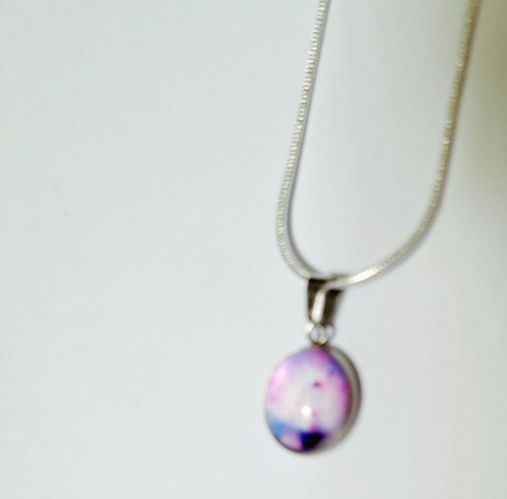 Handmade 925 Sterling Silver nebula galaxy necklace Size ONE SIZE - 2 Thumbnail