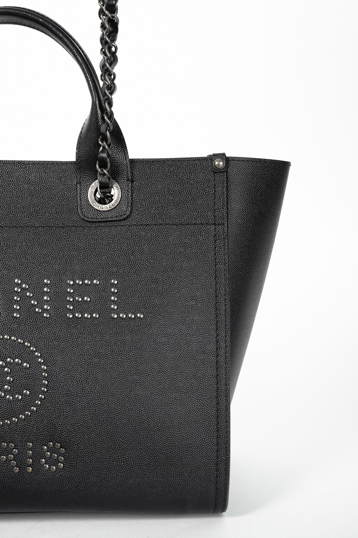 Chanel Chanel Small Deauville Black Caviar Studded Tote Size ONE SIZE - 8 Thumbnail