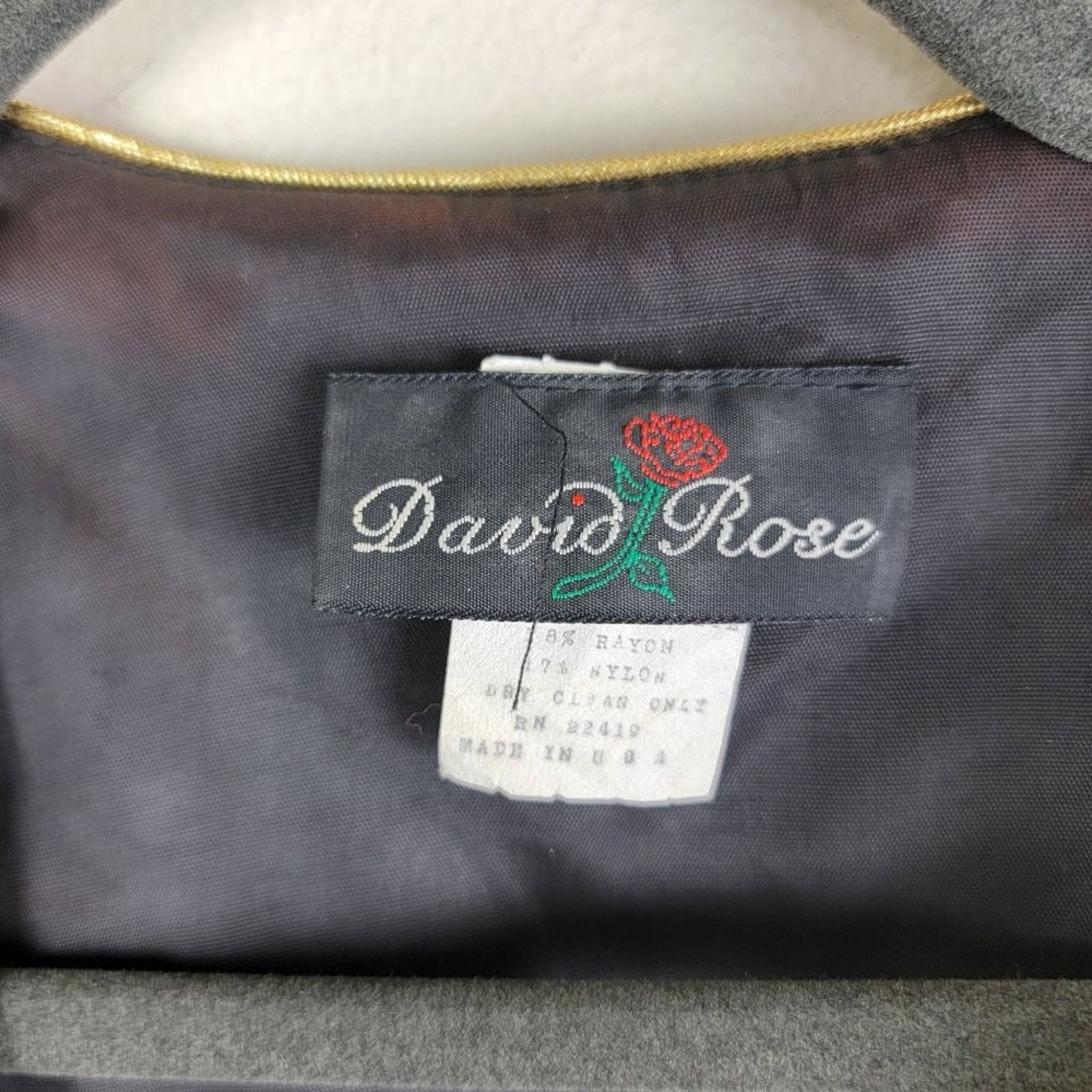 Vintage David Rose Womens Floral Velour Blazer size 16 Black Size XXL / US 16-18 / IT 52-54 - 8 Thumbnail