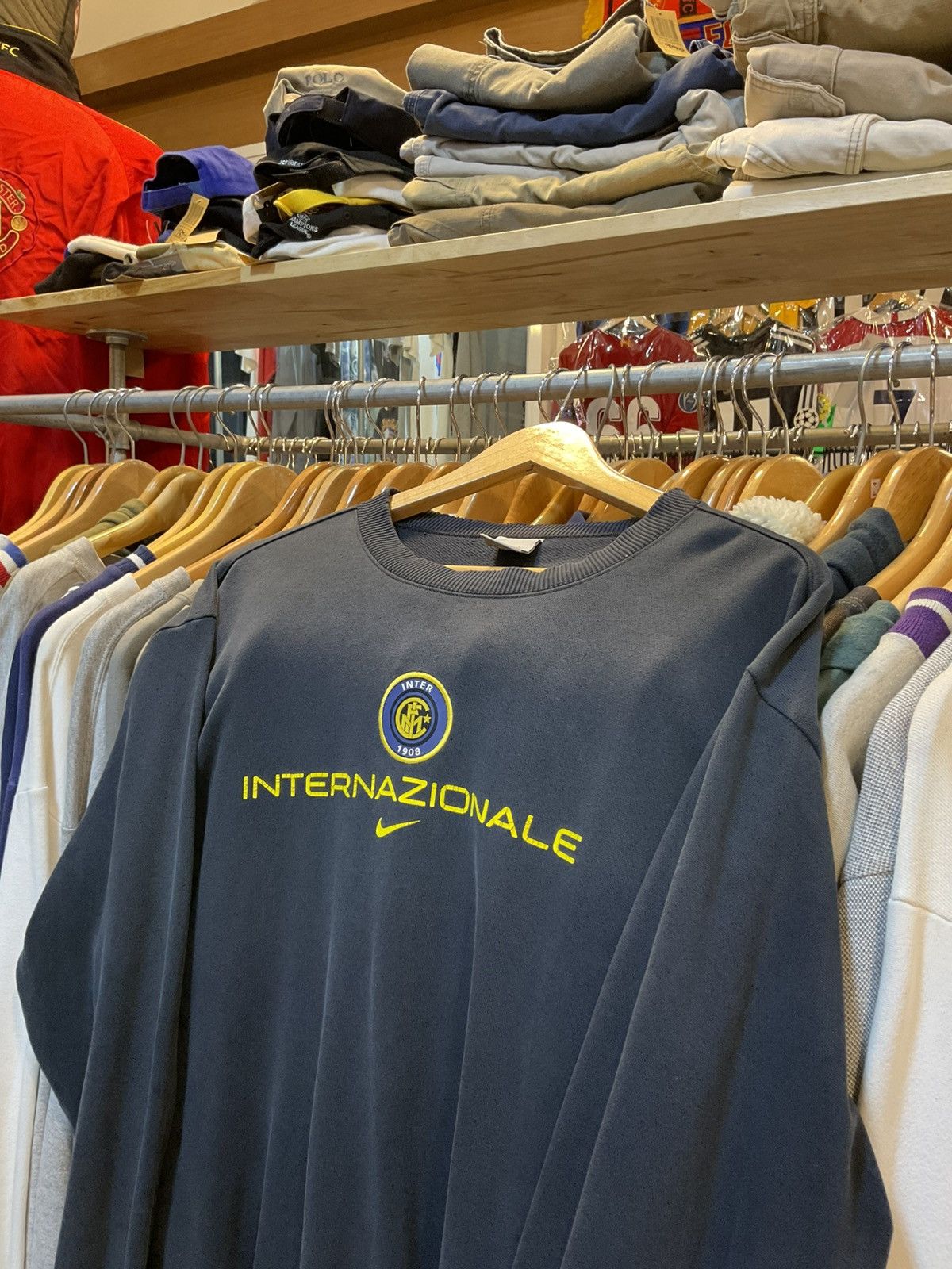Nike × Vintage Vintage Y2K Nike Inter Milan Sweatshirt Size US L / EU 52-54 / 3 - 2 Thumbnail