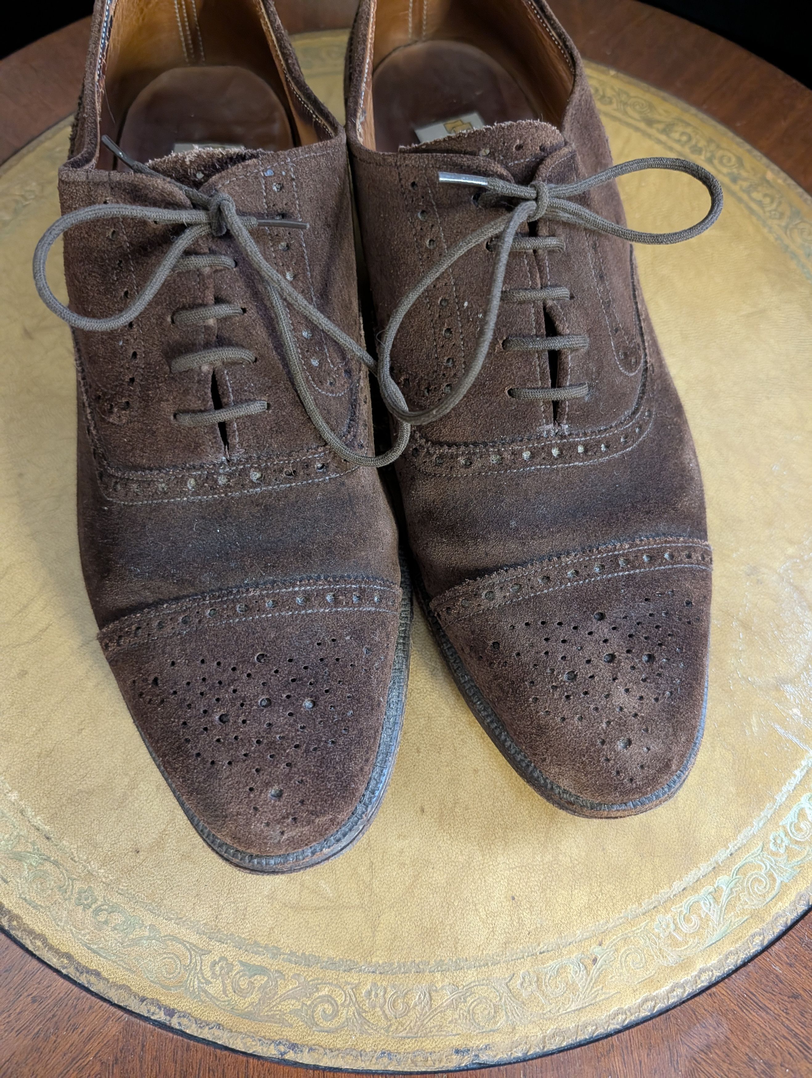 Knightsbridge ALAN MCAFEE Brown suede leather brogues England 8.5 Size US 8.5 / EU 41-42 - 3 Thumbnail