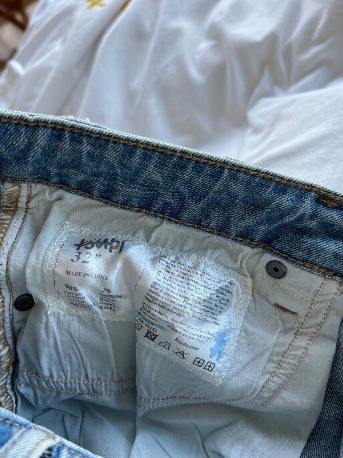 Ksubi new Ksubi mens denim jean chitch 32 blue red lion print Size US 32 / EU 48 - 8 Thumbnail