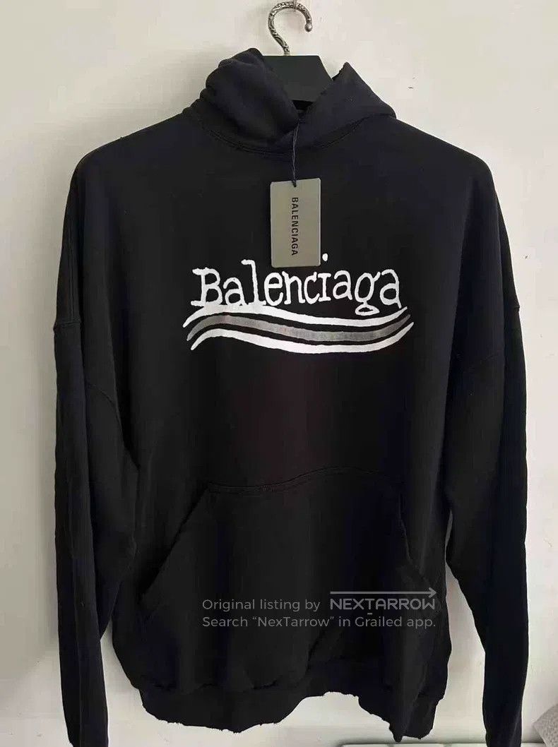 Balenciaga Balenciaga Black Hooded Sweatshirt Size US M / EU 48-50 / 2 - 1 Thumbnail