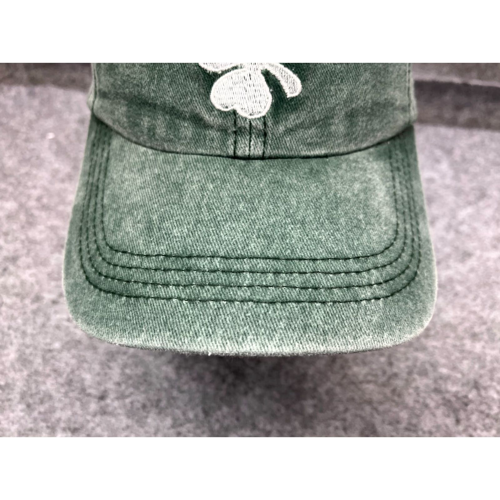Vintage Clover Hat Adult Small Green Cotton Denim Look Strap Back Beach Twill Size ONE SIZE - 3 Thumbnail