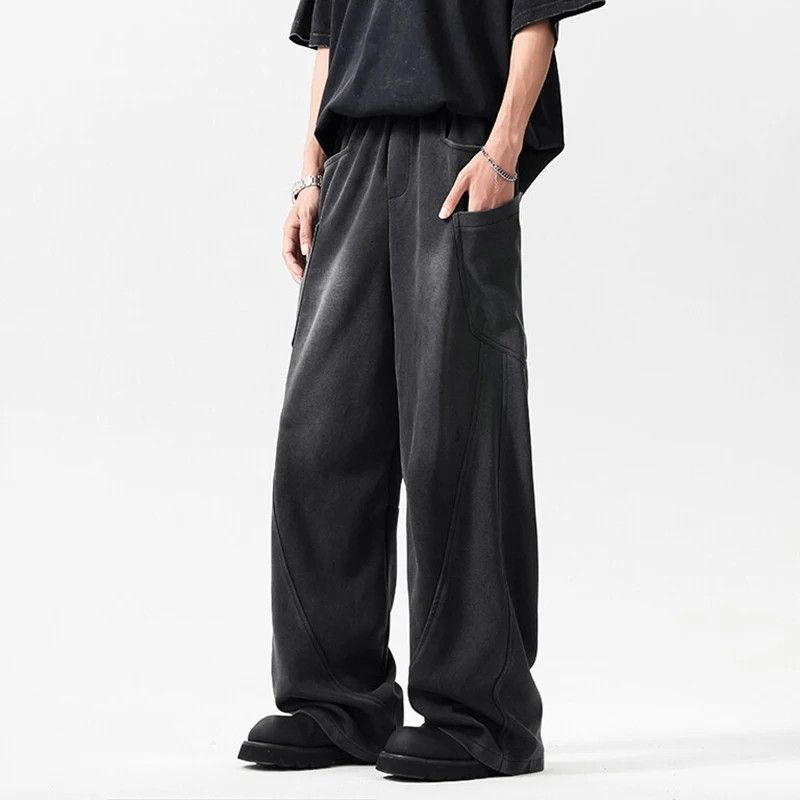 Japanese Brand × Jean Sweatpants Pockets Washed Solid Elastic Waist Size US 29 - 1 Thumbnail