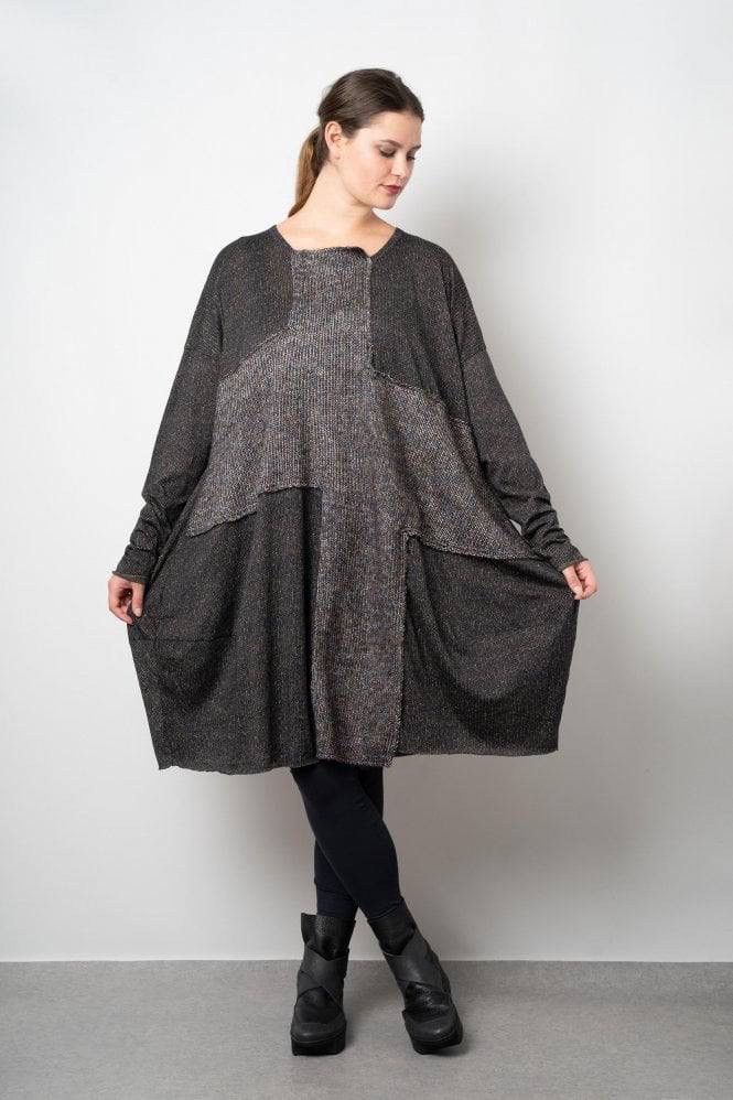 Rundholz Rundholz Grey Patchwork Asymmetric Knit Tunic Dress Size M Size M / US 6-8 / IT 42-44 - 3 Thumbnail