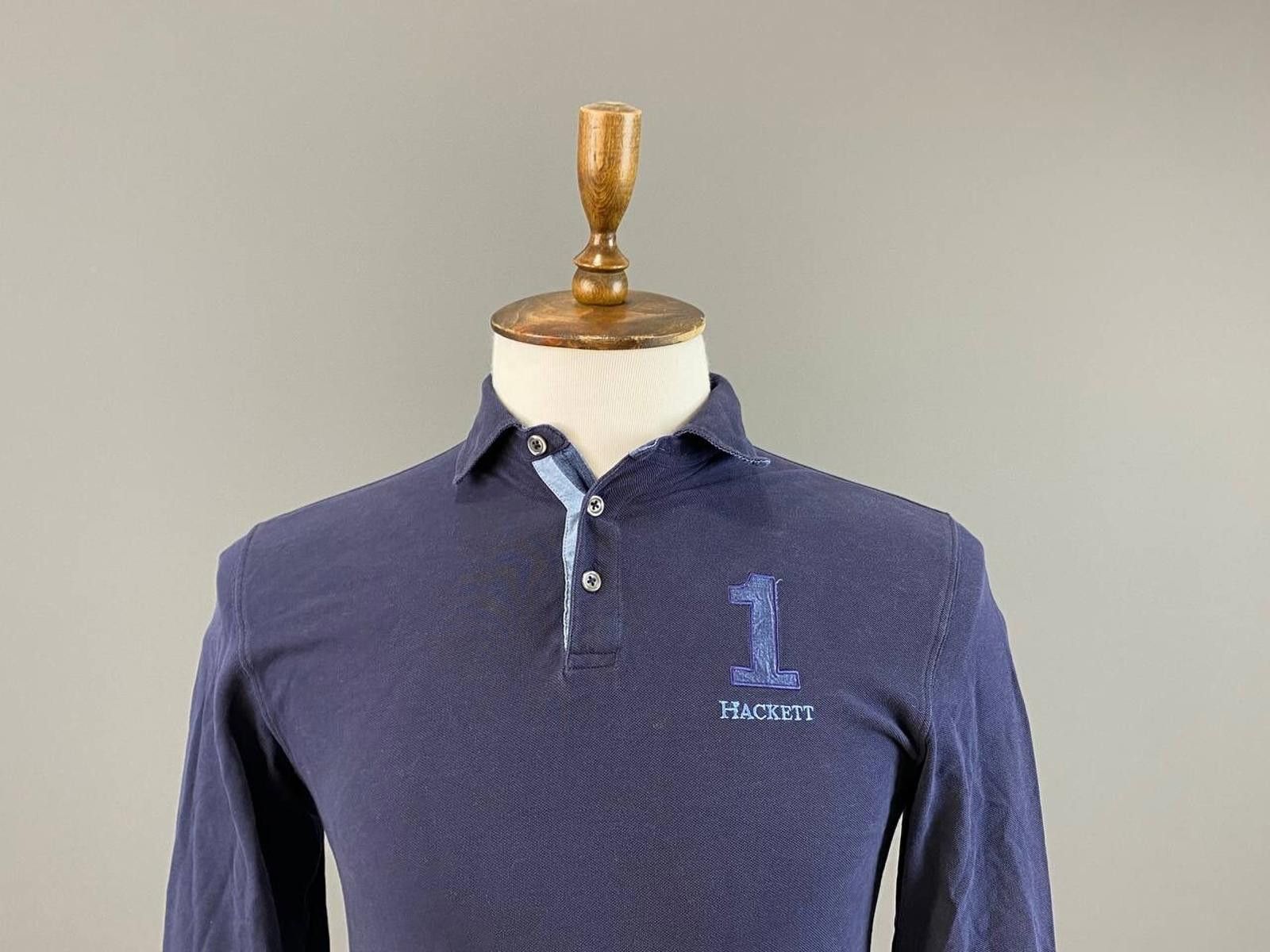 Designer Hackett London Blue #1 Elbow Patches Polo Shirt Size XS Size US XS / EU 42 / 0 - 3 Thumbnail