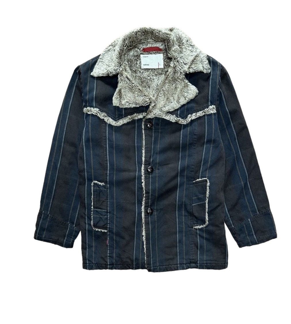 Japanese Brand × Levi's Vintage Clothing Vtg Levi's Redloop Sherpa Stripes Jacket Size US S / EU 44-46 / 1 - 1 Thumbnail