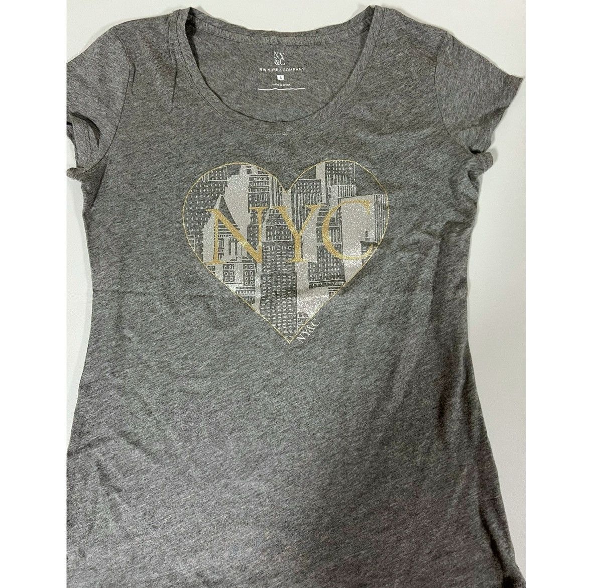 I Love NY NY & Co. ‘NYC’ Heart City Skyline T-Shirt Top Tee Size S 🩶 Size S / US 4 / IT 40 - 3 Thumbnail
