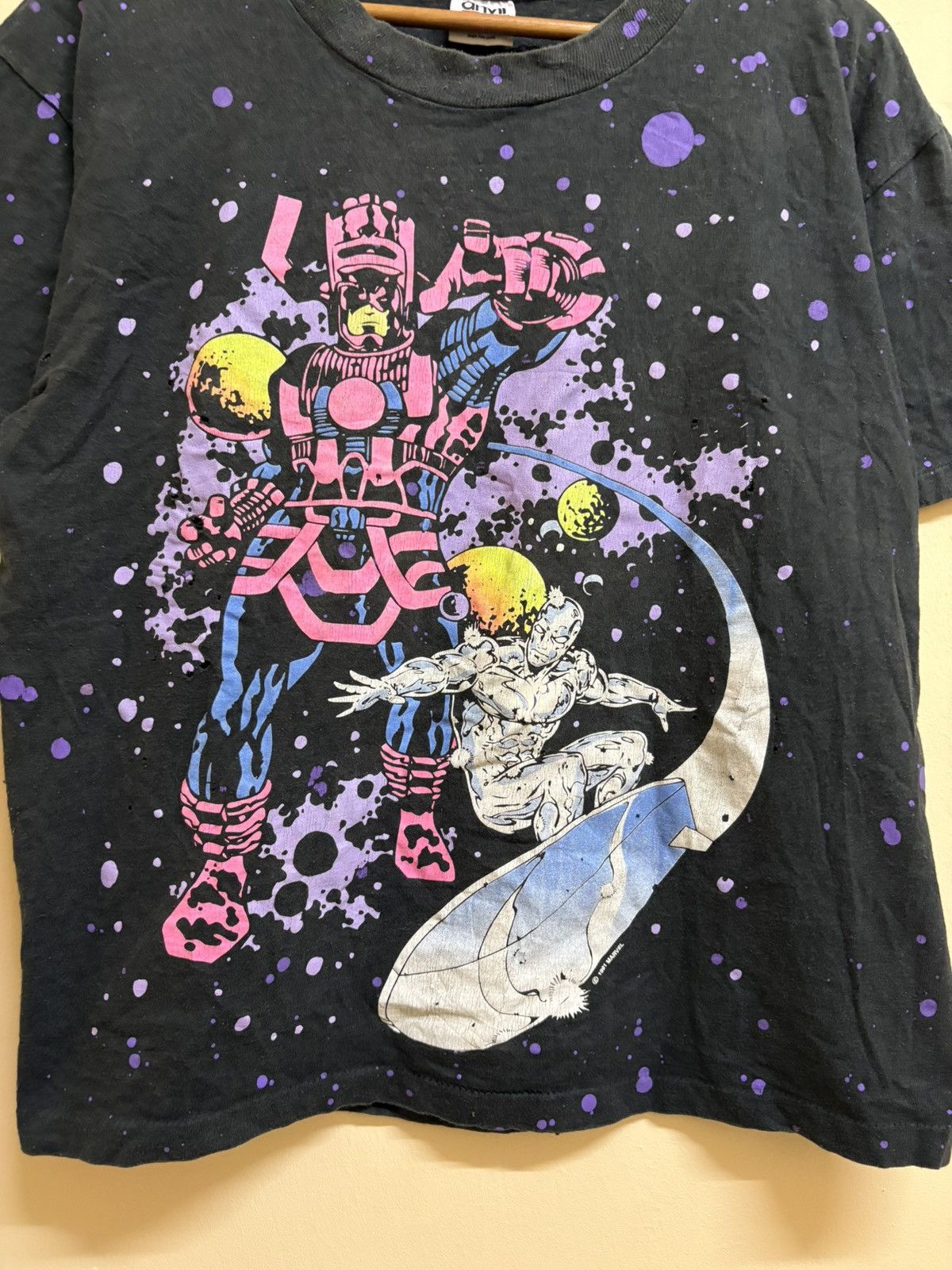 Marvel Comics Vintage 90s Rare Marvel Galactus Vs Silver Surfer AOP Tee Size US L / EU 52-54 / 3 - 3 Thumbnail