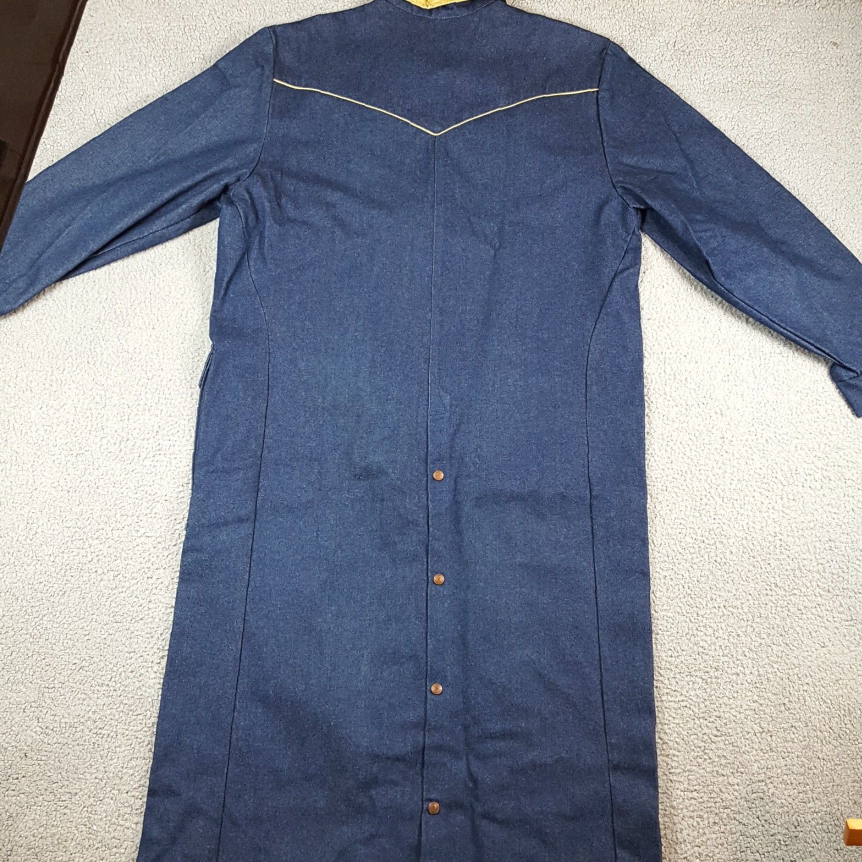 Denime VINTAGE Sattlesmith Western Duster Coat Jacket Men XL Denim Blue 90s Cowboy 80s Chore Long Duster Coat Size US XL / EU 56 / 4 - 7 Thumbnail