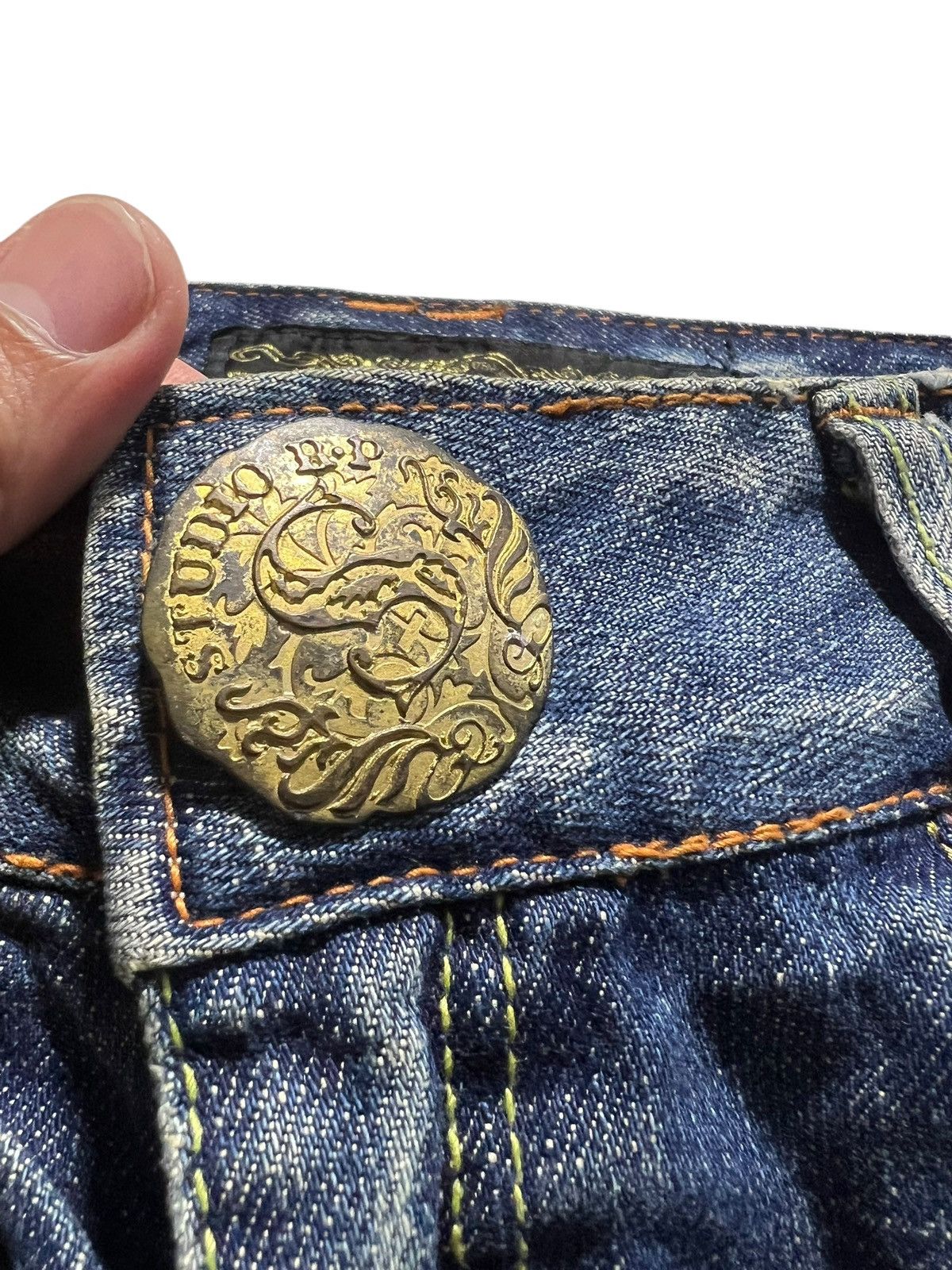 If Six Was Nine × Japanese Brand STUDIO R P&DENIM FLARE JEANS Size 29" - 9 Thumbnail