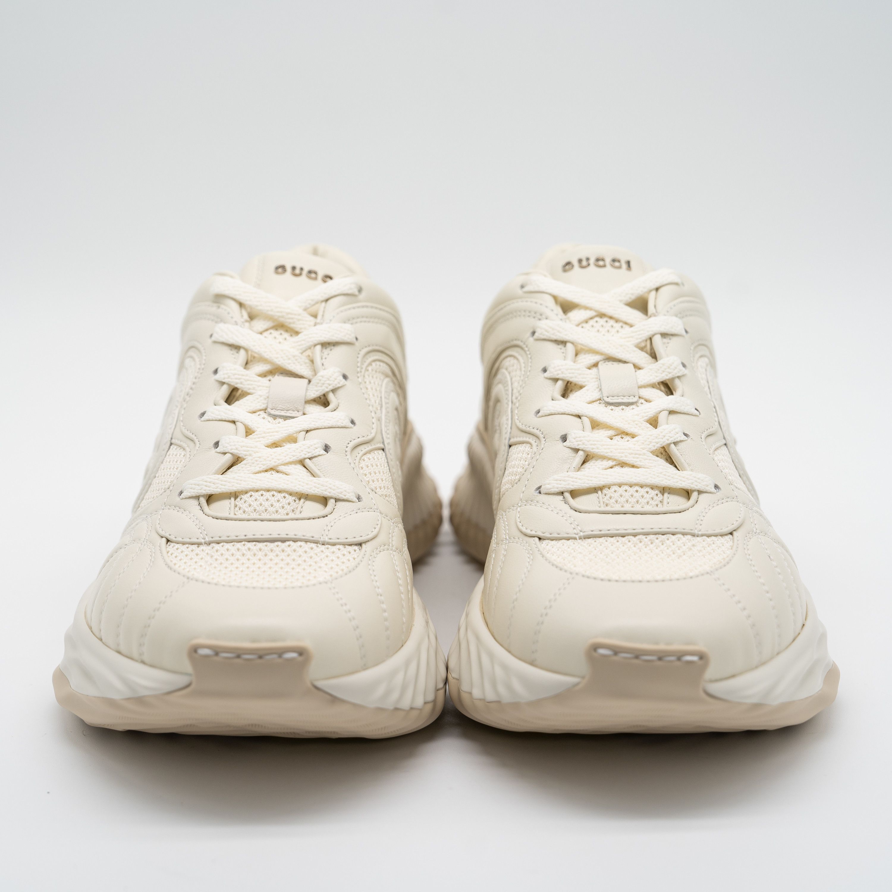 Gucci 10us Gucci Ripple Sneakers Off White GG Leather Interlocking Size US 10 / EU 43 - 2 Thumbnail