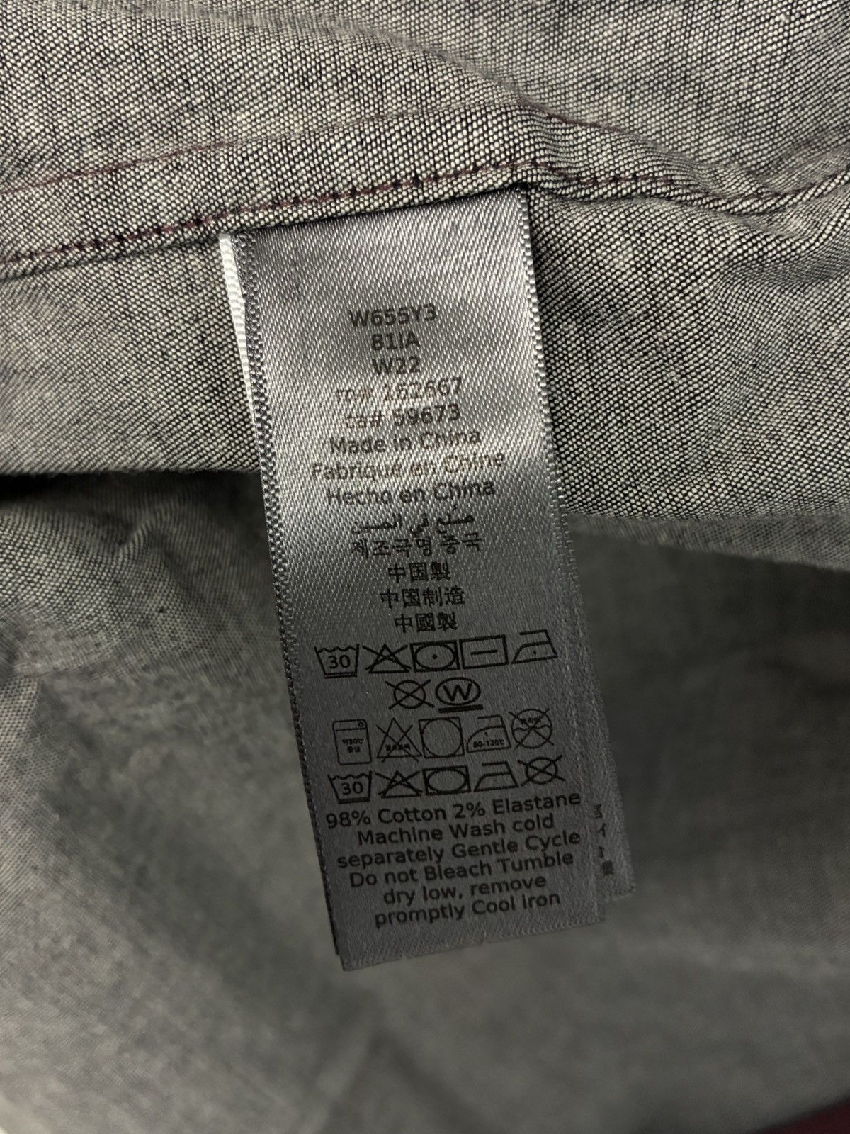 John Varvatos Garment Washed Slim Fit Shirt Size Large. Size US L / EU 52-54 / 3 - 3 Thumbnail