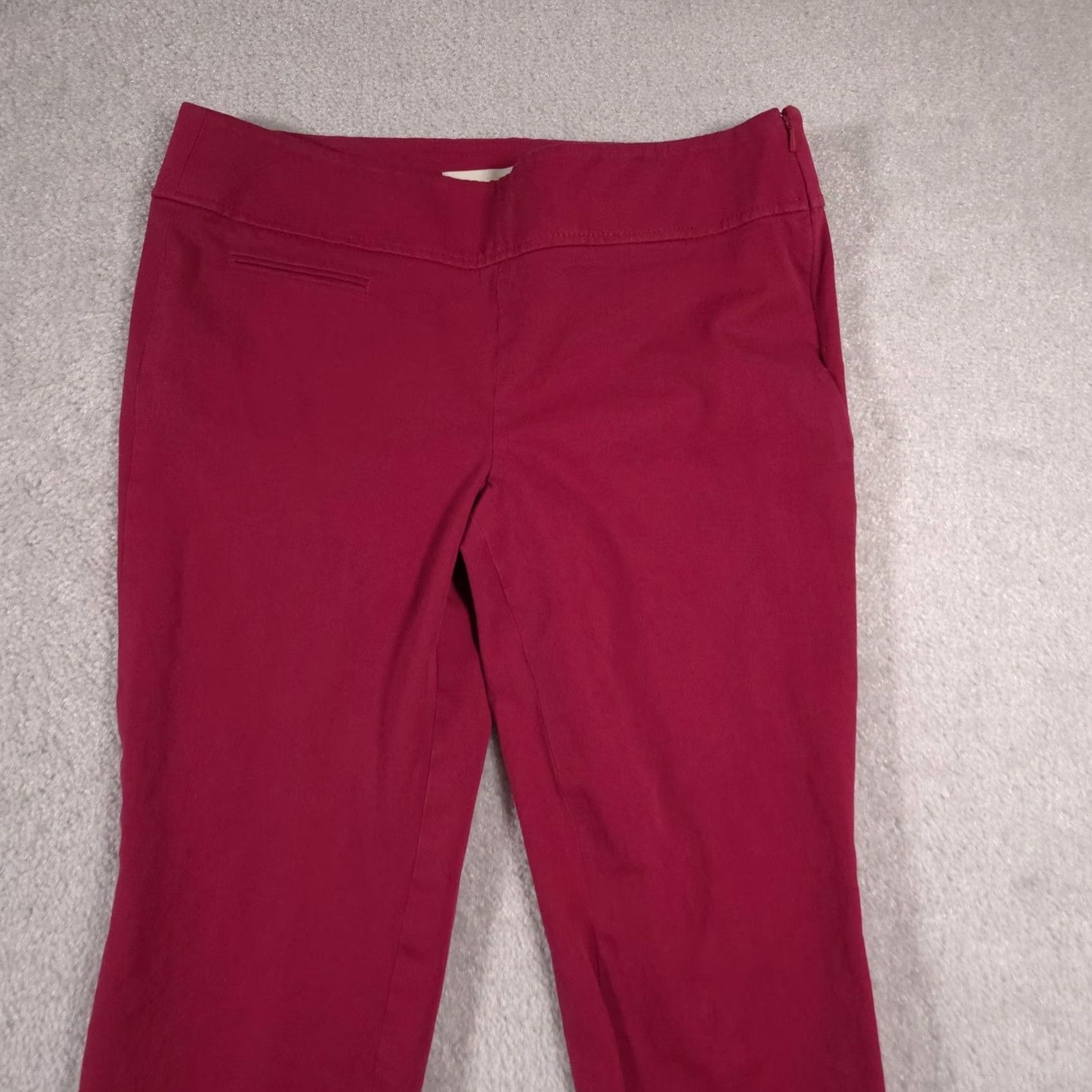 Loft LOFT Pants Womens 6 Red Kate Stretch Flare Side Zip Dress Career Work Office Pants Women's Red Kate Stretch Flare Side Zip Office Workwear 6 Womens Size 28" / US 6 / IT 42 - 3 Thumbnail