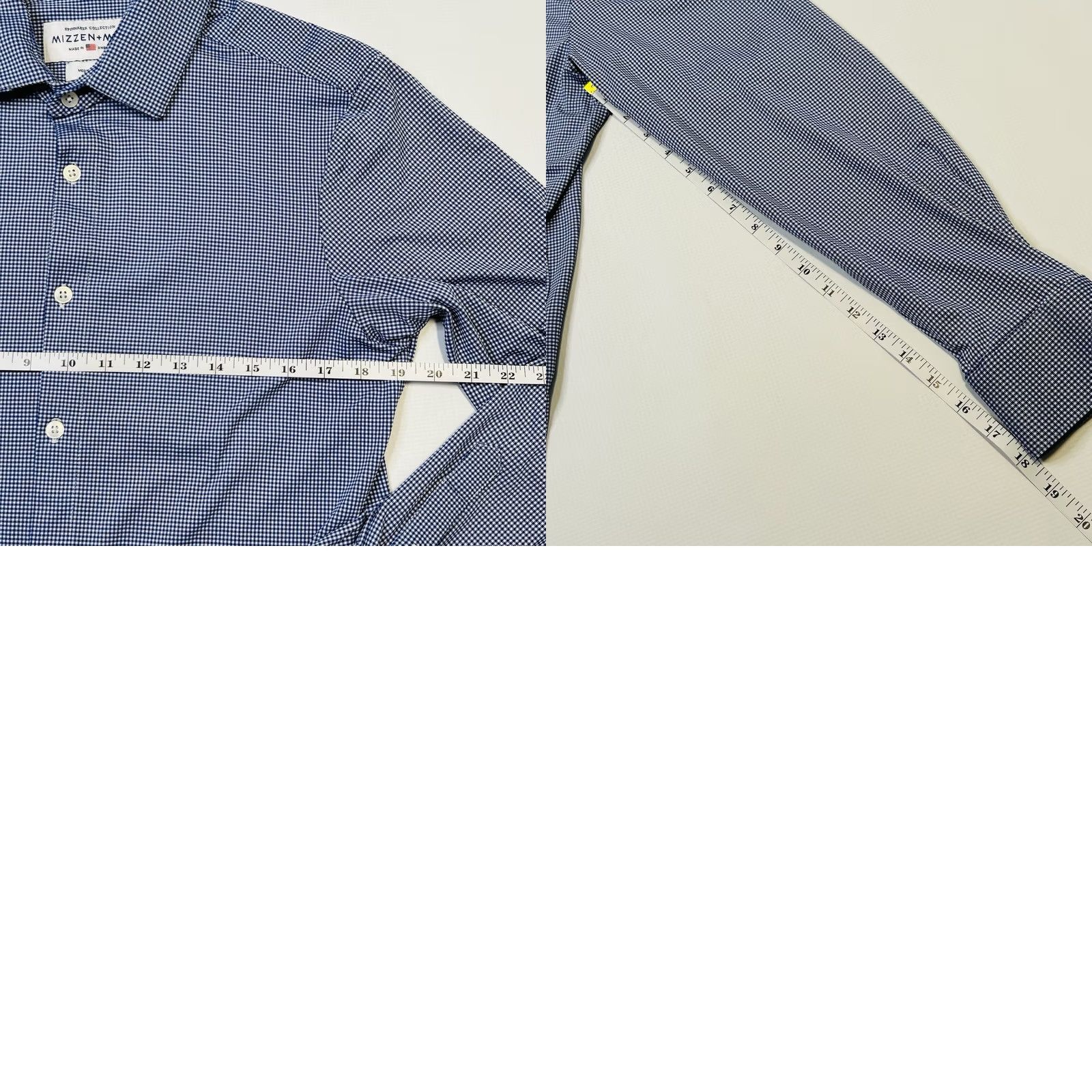 Mizzen+Main Mizzen+Main Button-Up Shirt Blue Slim Check Long Sleeve Casual Business Travel Formal Workwear Spinnaker Collection Mens Regular Size M Size US M / EU 48-50 / 2 - 8 Thumbnail